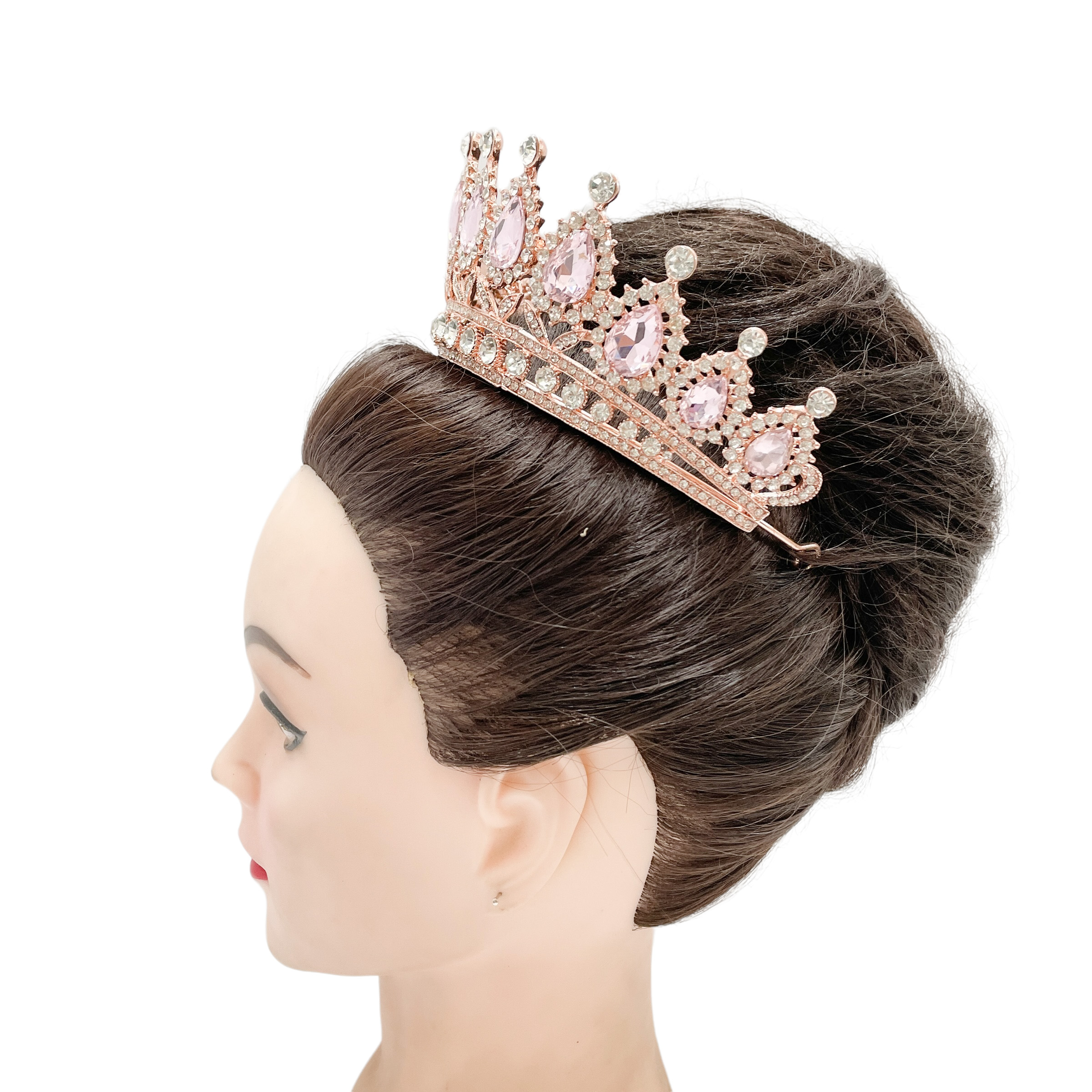 (พร้อมส่ง) เทียร่า 254 สีชมพู มงกุฎนางงาม มงกุฎเจ้าหญิง งานสวย ปราณีต QCเพชรทุกเม็ด สินค้าพร้อมส่งจากไทย