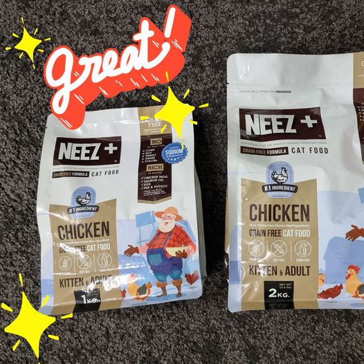 NEEZ+อาหารแมว นีซพลัส เกรนฟรี พรีเมี่ยมสำหรับน้องแมว 🐥สูตรแมวใหญ่ 1 กิโล 250.- เหมาะกับแมวโต อายุ 4 เดือน-12 ปี (ฟรีส่ง)