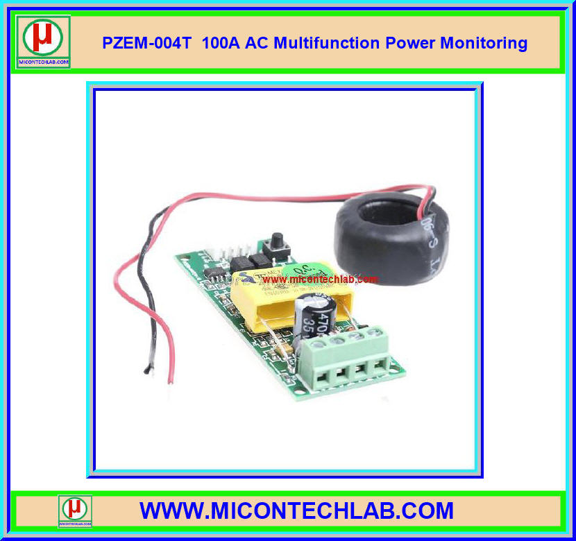 1x PZEM-004T 100A เซ็นเซอร์ตัววัดกำลังไฟฟ้า AC แบบหลายฟังก์ชัน