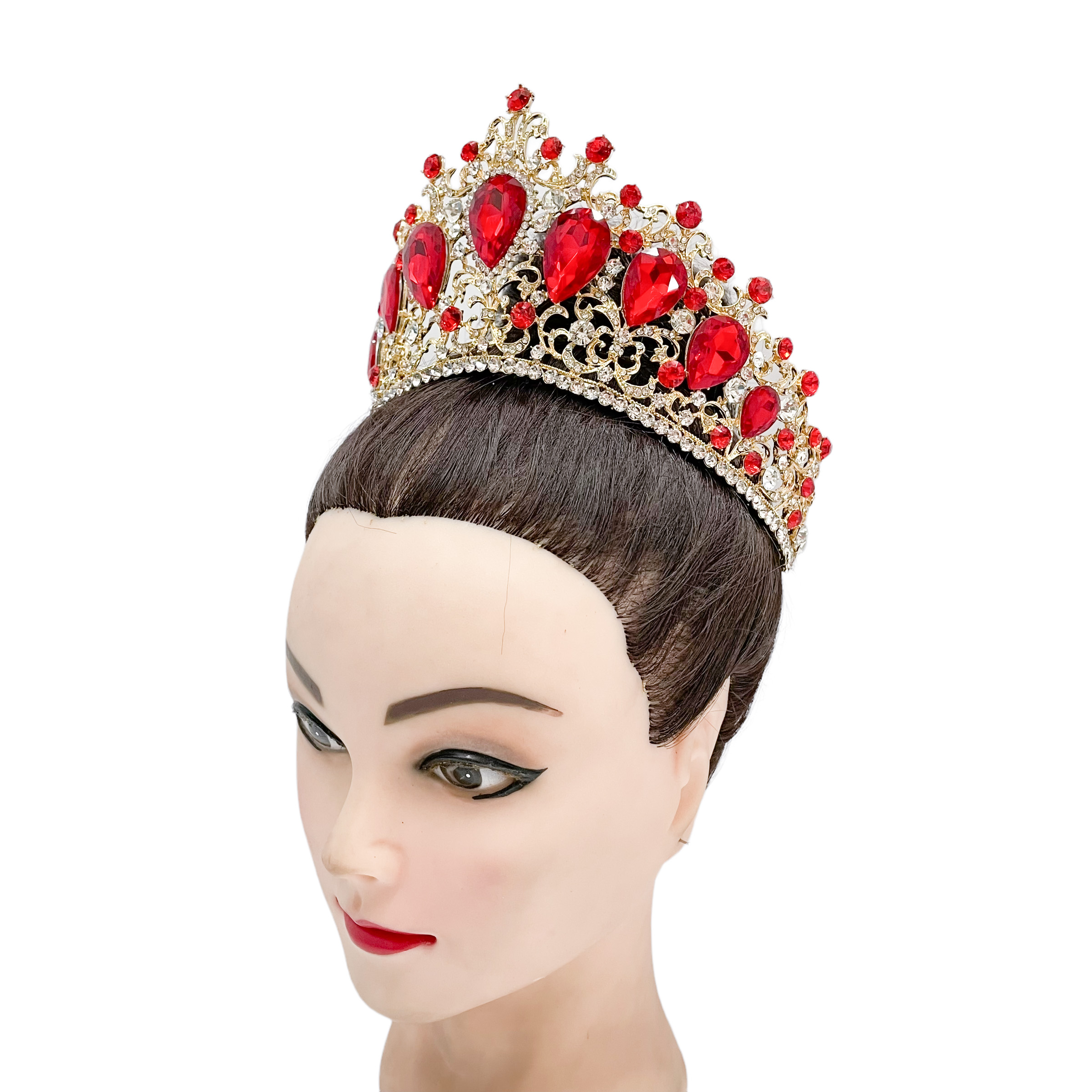 (พร้อมส่ง) เทียร่า 378 สีแดง งานสวย ปราณีต QCเพชรทุกเม็ด สินค้าพร้อมส่งจากไทย