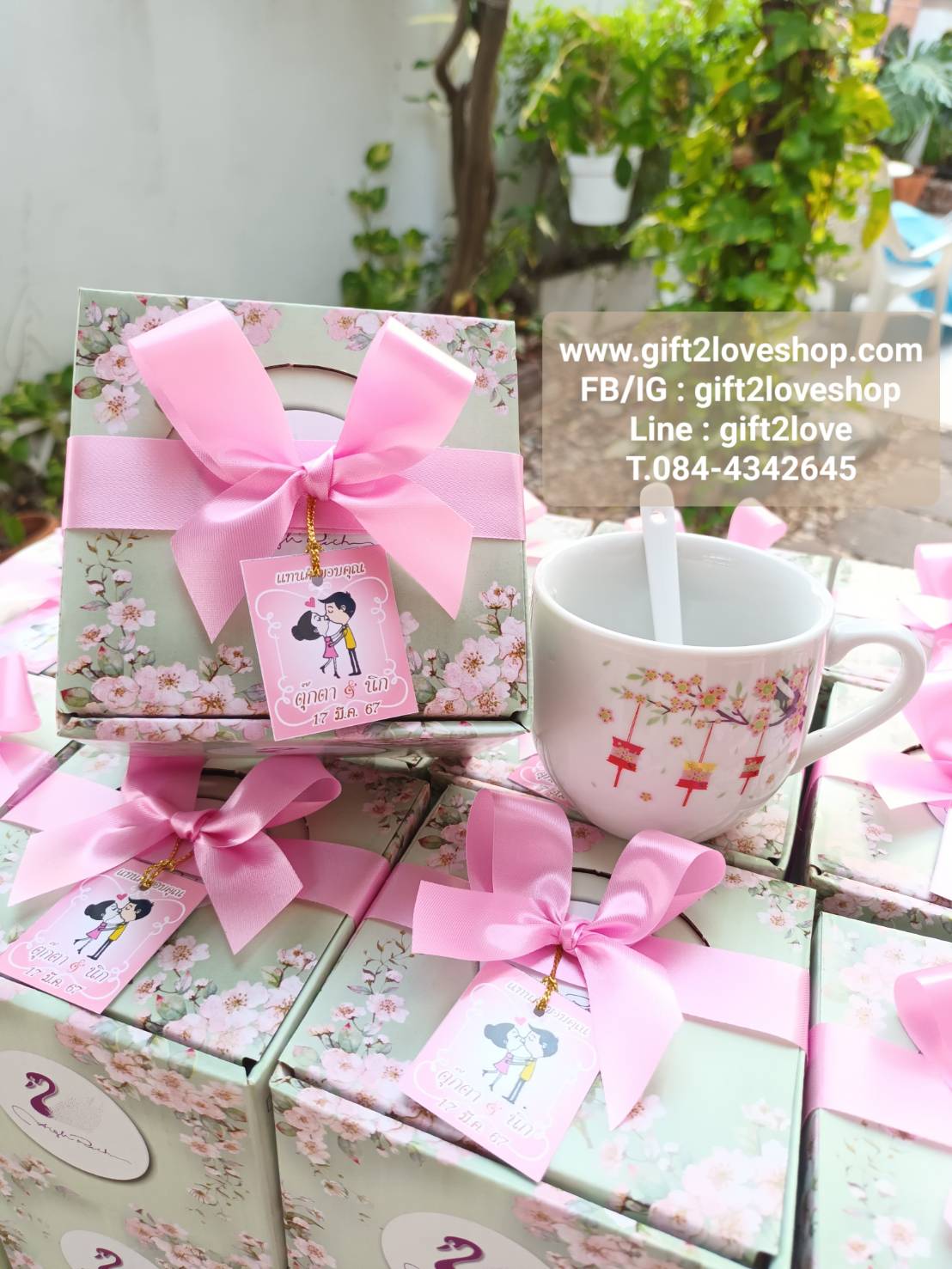 แก้วเซรามิค+ช้อน พร้อมกล่อง