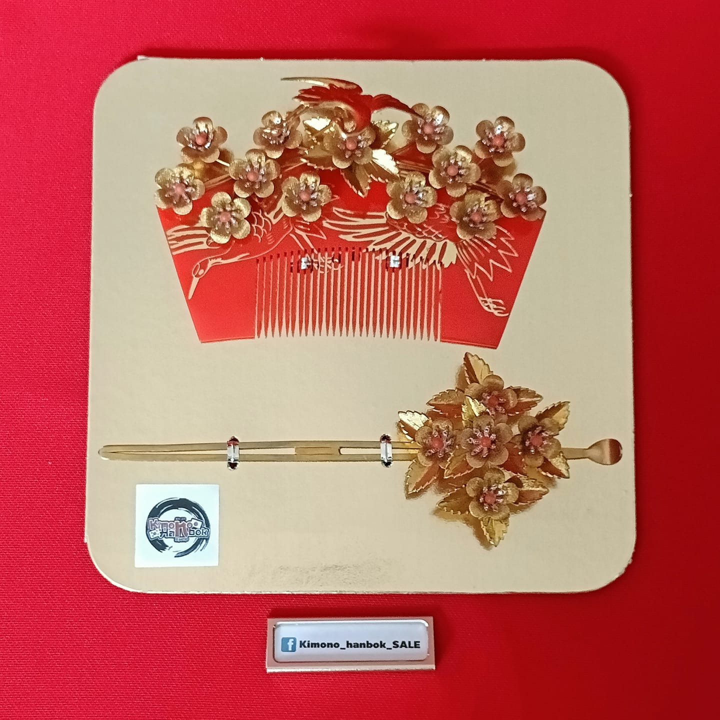 ชุดปิ่นนกกระเรียน(โลหะ)PINVIP008