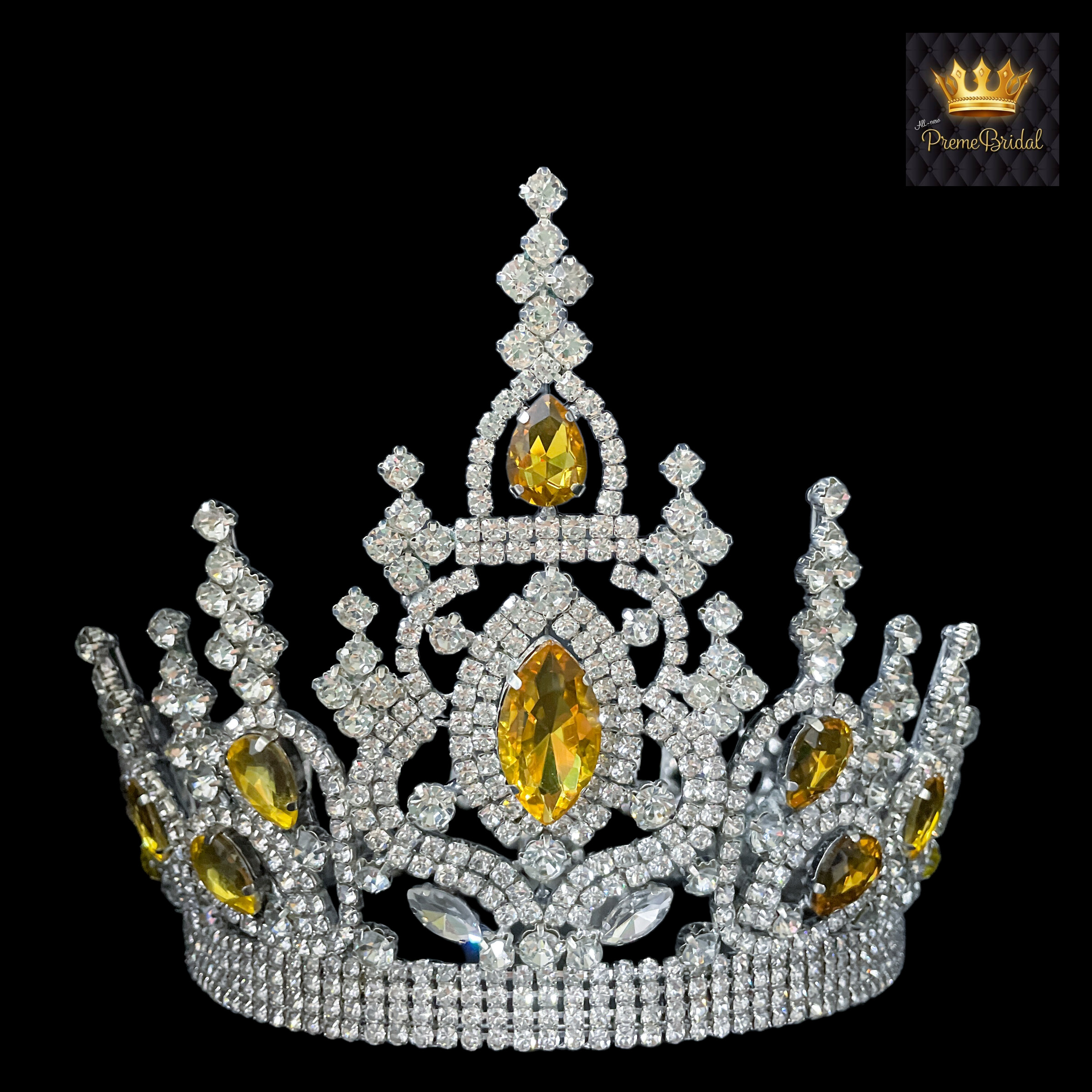 (พร้อมส่งจากไทย) มงกุฏ 106 สีเหลือง มงกุฎนางงาม มงกุฎเพชร มงกุฎประกวด สินค้าพร้อมส่ง ไม่ต้องรอนาน งานพรีเมี่ยม