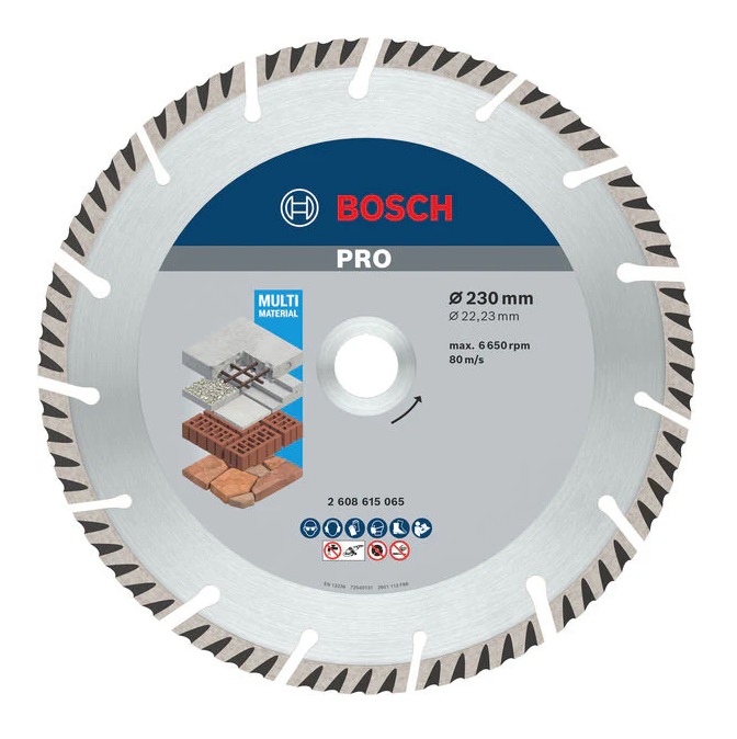 ใบเพชรตัดคอนกรีต 9" BOSCH PRO Multi Material Diamond Disc, 230 x 22.23 mm