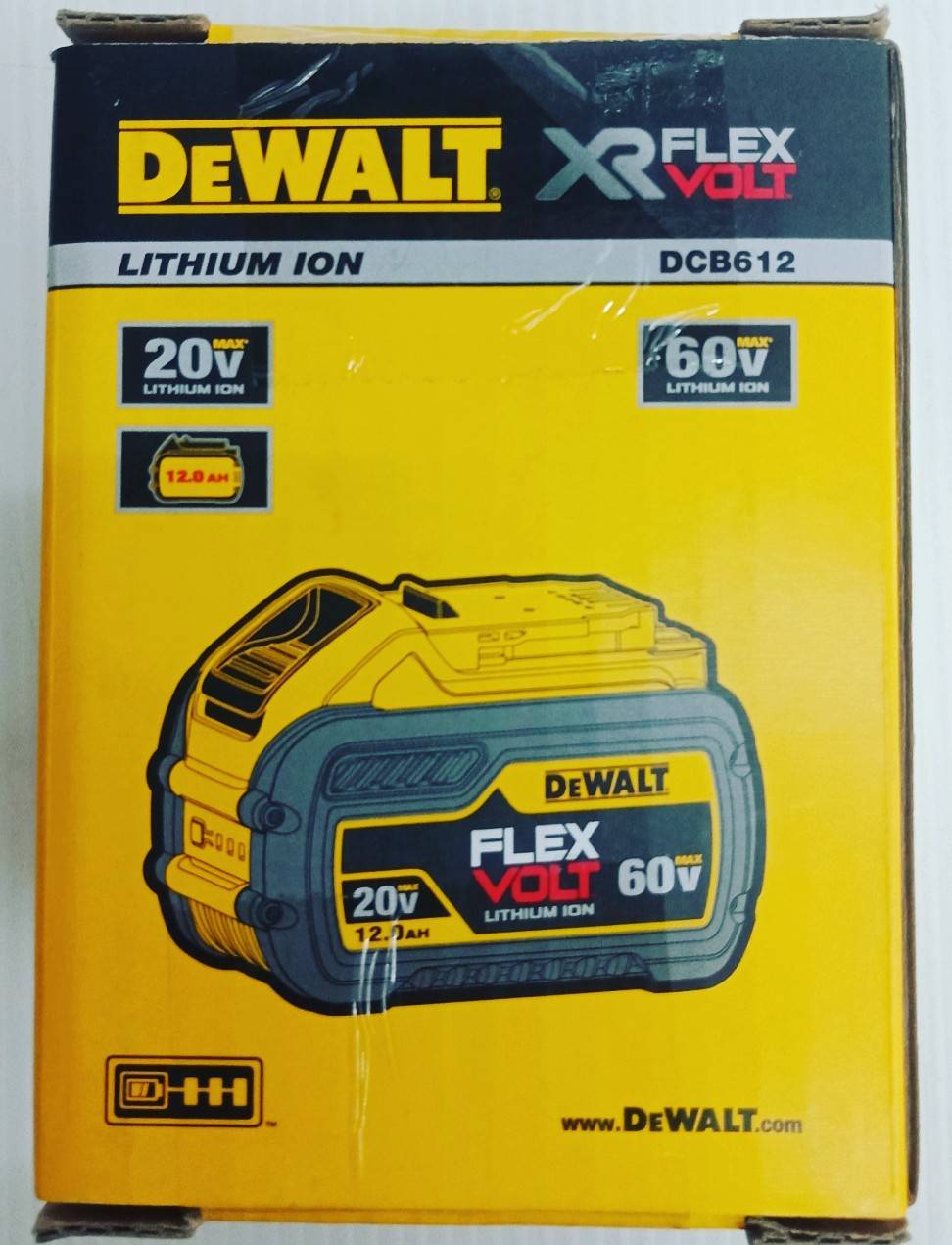 แบตเตอรี่ Flexvolt 20V/60V 12Ah DCB612 DEWALT