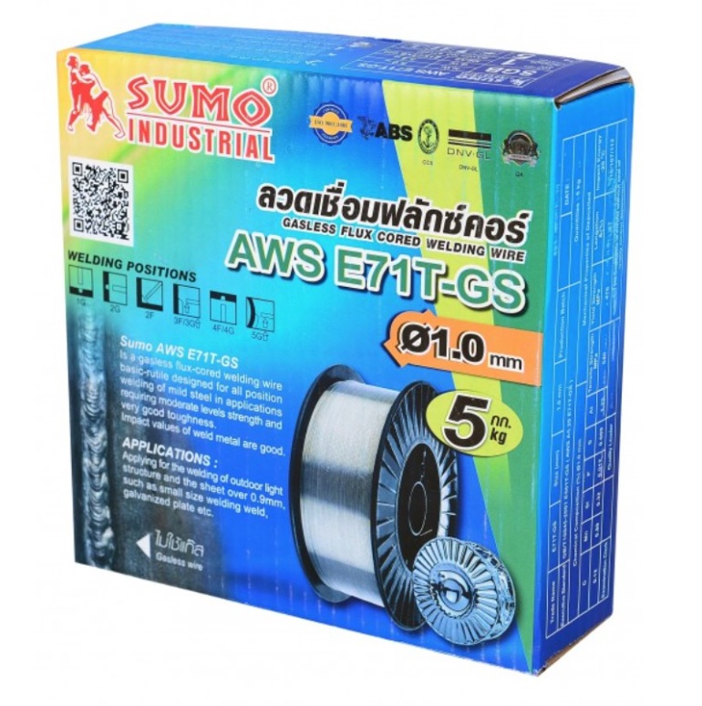 ลวดเชื่อมฟลักซ์คอร์ 1.0mm. 5Kg. E71T-GS SUMO