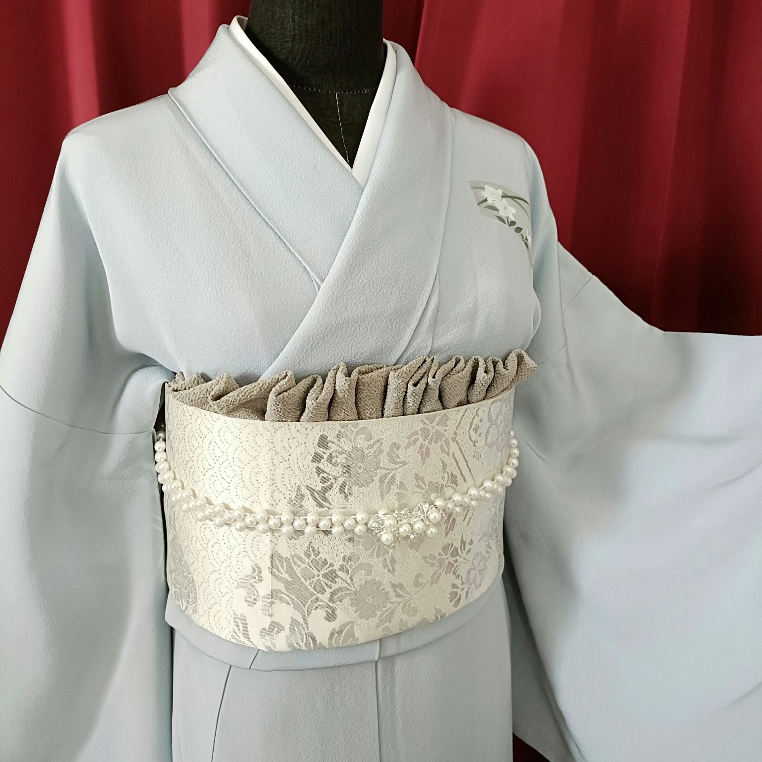 ชุดกิโมโนสีฟ้า*มีตำหนิ