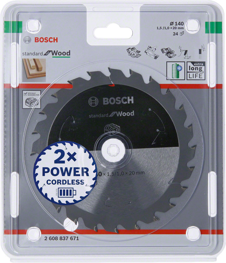 ใบเลื่อยวงเดือนไม้ PRO WOOD 5.5"x24T BOSCH 2608837671