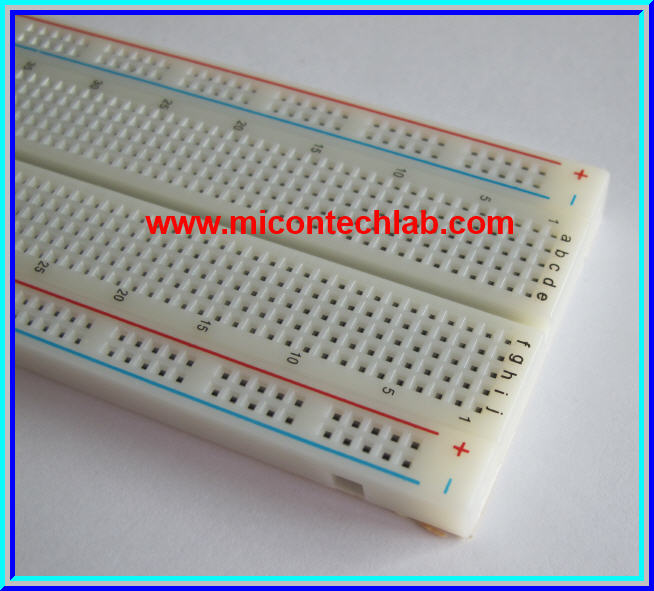 1x เบรดบอร์ด ขนาด 830 จุด (Breadboard 830 tie-points)