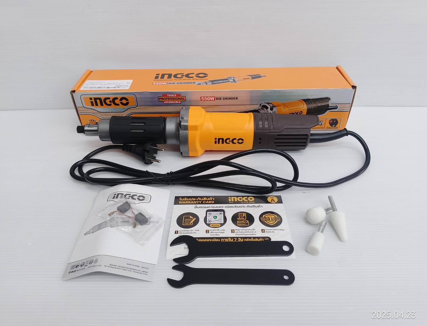 INGCO เครื่องเจียร์คอตรง 550W แกน6 มม. 1/4" รุ่น PDG5501