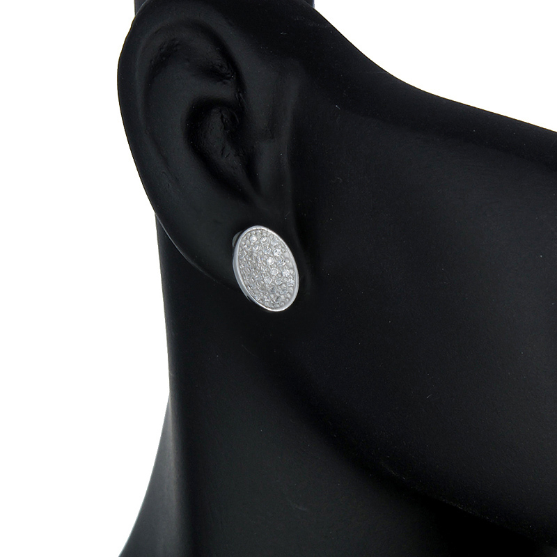 ต่างหูเงินแท้925ประดับเพรชแท้สวิส