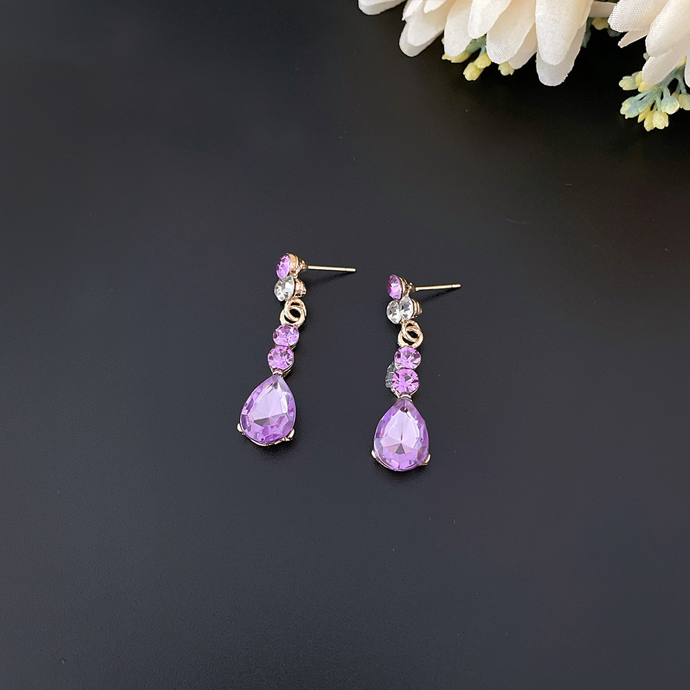 SET005 สีม่วง เครื่องประดับ 3 ชิ้น มงกุฎ สร้อยคอ ต่างหู จัดเซทสวยงาม สินค้าพร้อมส่งจากไทย