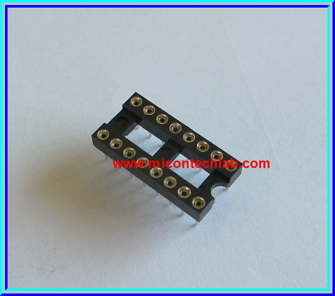 1x IC Socket 16 Pin Round Turned Pin Type 7.62mm/0.3 inch Pitch 2.54mm