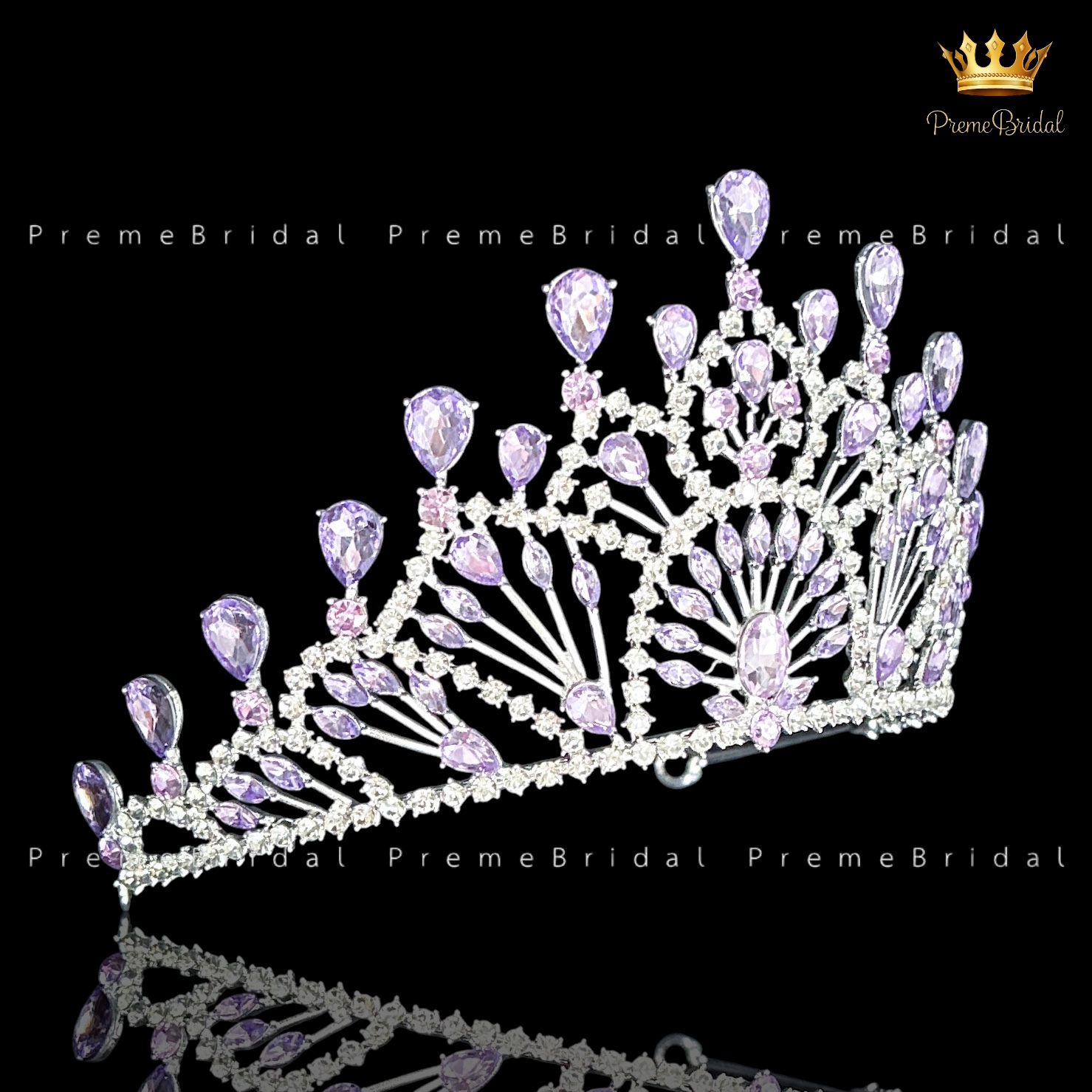 (พร้อมส่ง) เทียร่า 448 มงกุฎครึ่งหัว ไซส์นางงาม ปราณีต QCเพชรทุกเม็ด สินค้าพร้อมส่งจากไทย