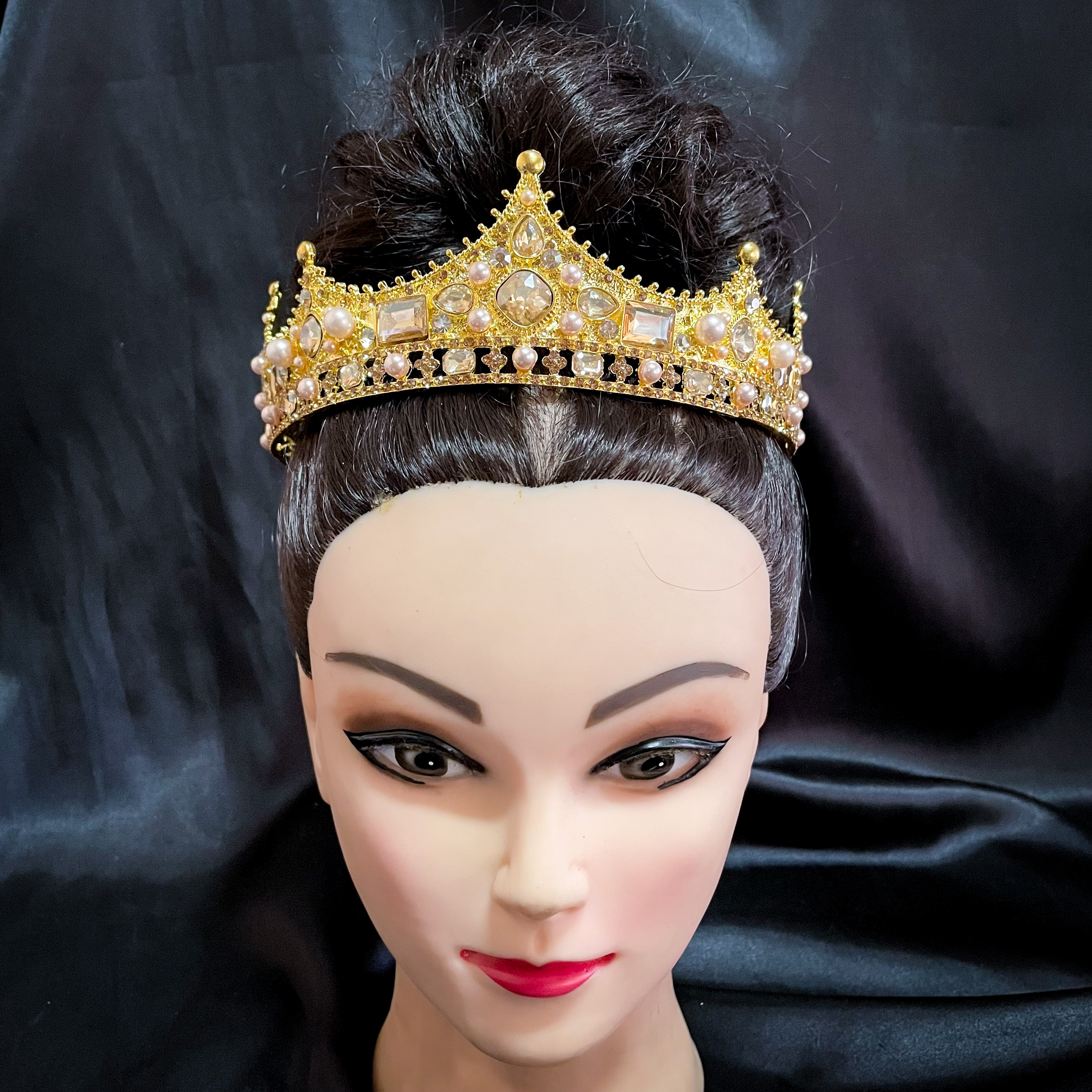 (พร้อมส่ง) มงกุฏผู้ชาย 035 สีทองเหลืองมงกุฎผู้ชาย มงกุฎเจ้าชาย งานสวย ปราณีต QCเพชรทุกเม็ด