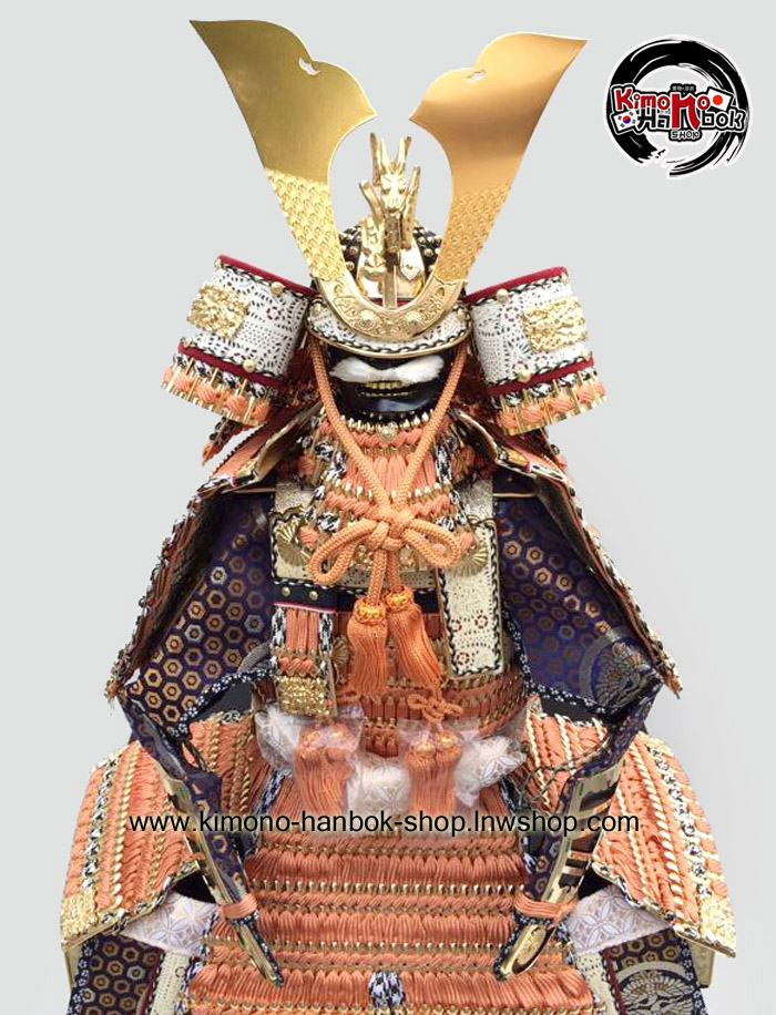 ชุดเกราะซามูไร (สีส้มอ่อน)ญี่ปุ่นแท้ Y O R O I +กล่อง no.5 SIZE:85cm