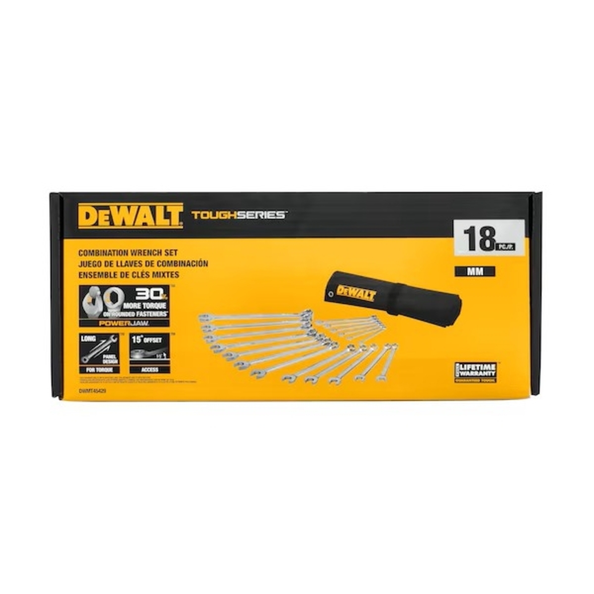 DEWALT ชุดประแจแหวนข้าง 18 ชิ้น 6-24 มม. รุ่น DWMT45429 ซองผ้า
