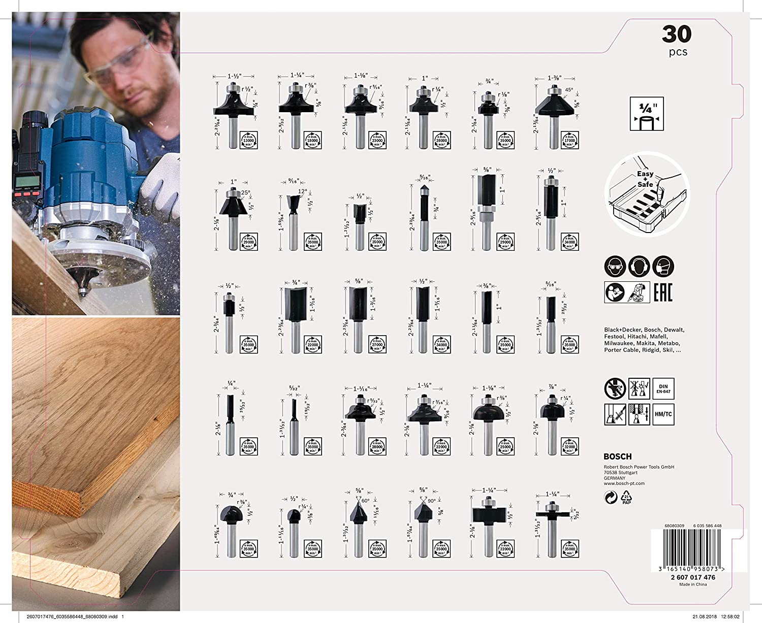 ชุดดอกทริมเมอร์ Mix Set 30ตัวชุด BOSCH 2607017476