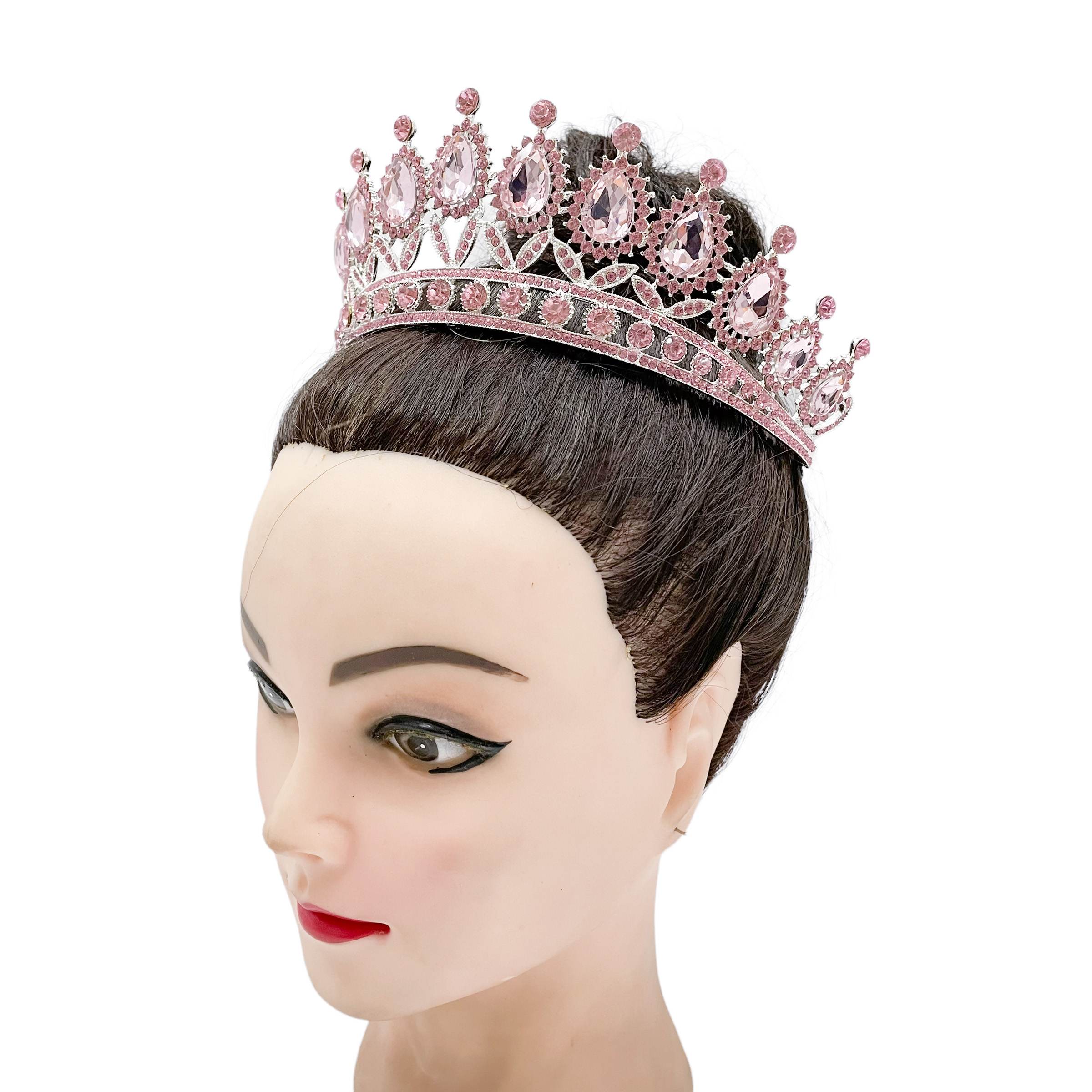 (พร้อมส่ง) เทียร่า 254 สีชมพูเรือนเงิน มงกุฎนางงาม มงกุฎเจ้าหญิง งานสวย ปราณีต QCเพชรทุกเม็ด สินค้าพร้อมส่งจากไทย