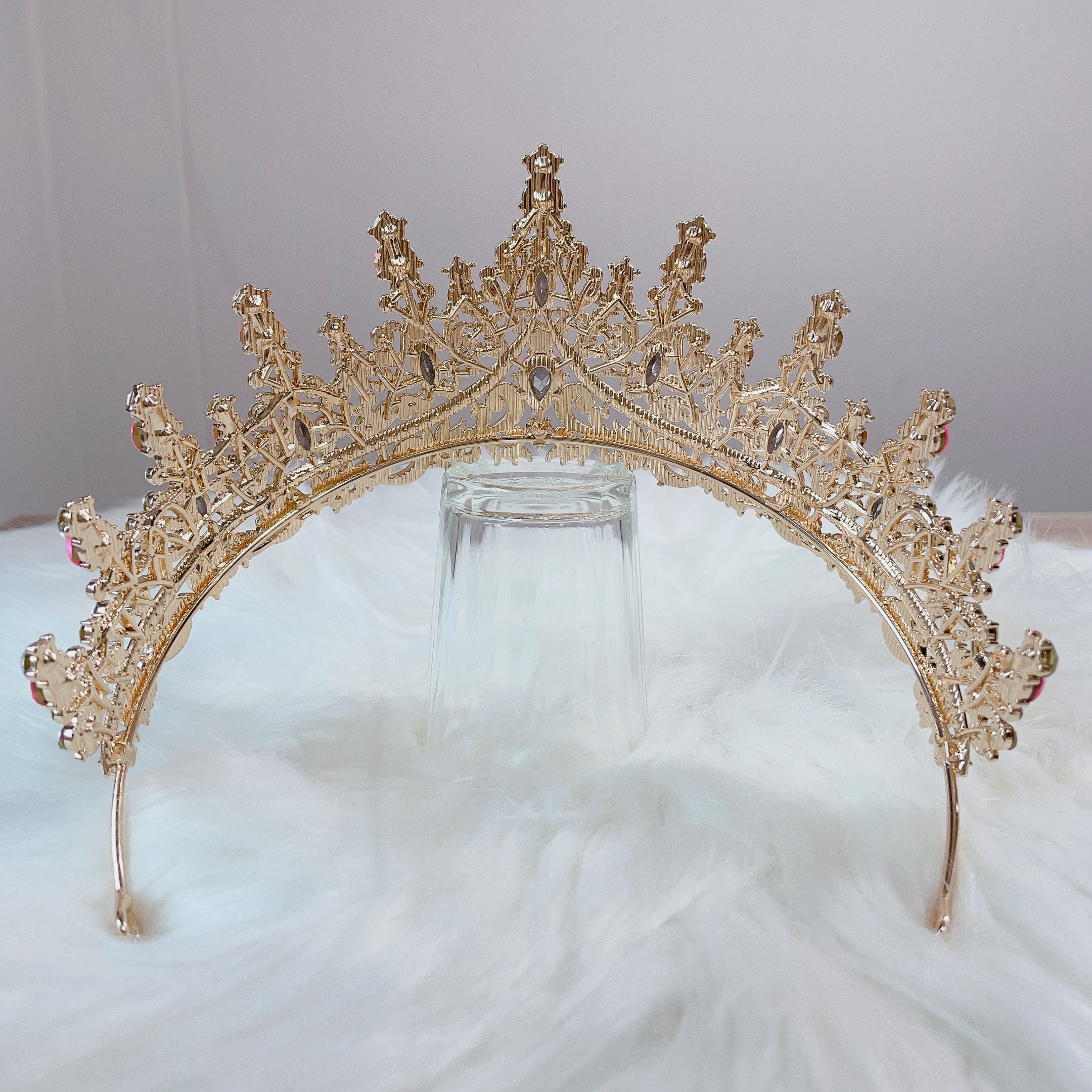 (พร้อมส่ง) เทียร่า 273 สีชมพู-ทอง มงกุฎนางงาม งานสวย ปราณีต QCเพชรทุกเม็ด ร้านคนไทย คุยง่าย ส่งเร็ว