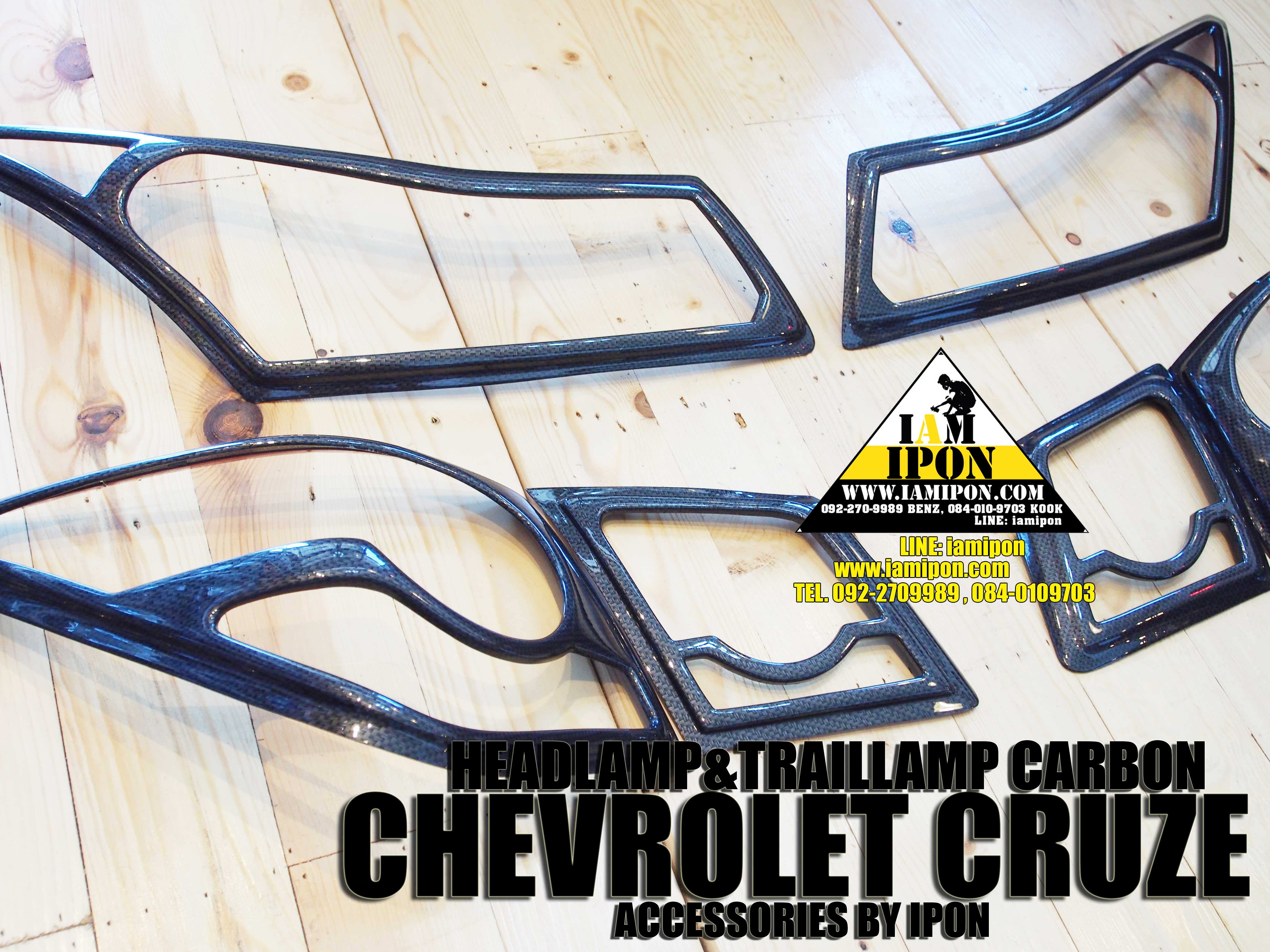 HEADLAMP COVER CHEVROLET CRUZE CARBON ครอบไฟหน้าคาร์บอนเชฟโลเรตครูซทุกรุ่น