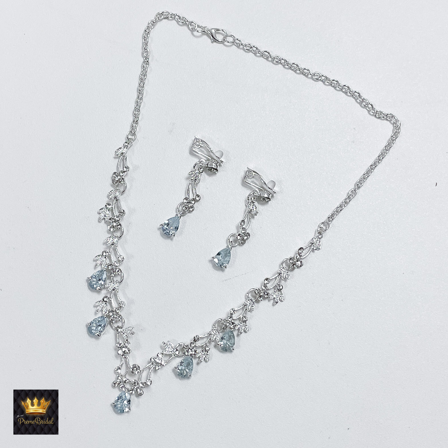 (พร้อมส่ง) สร้อยคอเพชร+ต่างหูแบบหนีบ 006 สร้อยคอเจ้าสาว สร้อยคอใส่ออกงาน สวยหรูดูแพง ถ่ายจากสินค้าจริง