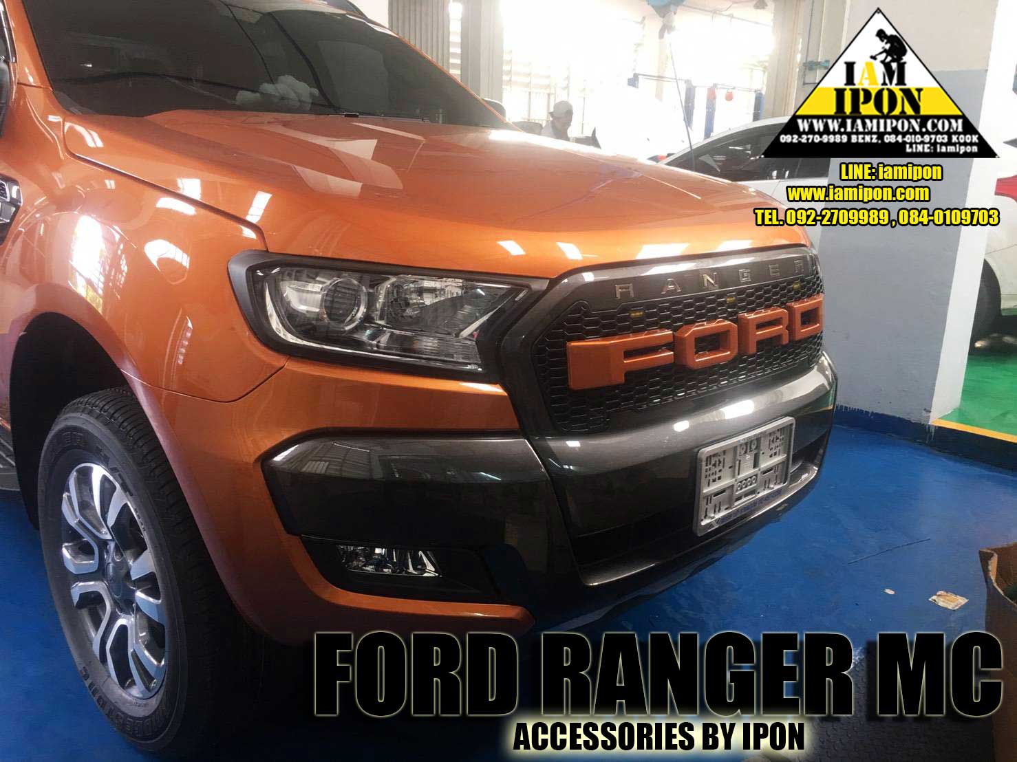 HEAD LAMP COVER FORD RANGER MC 2015 FLATBLACK ครอบไฟหน้าดำด้านฟอร์ดเรนเจอร์เอ็มซี 2015