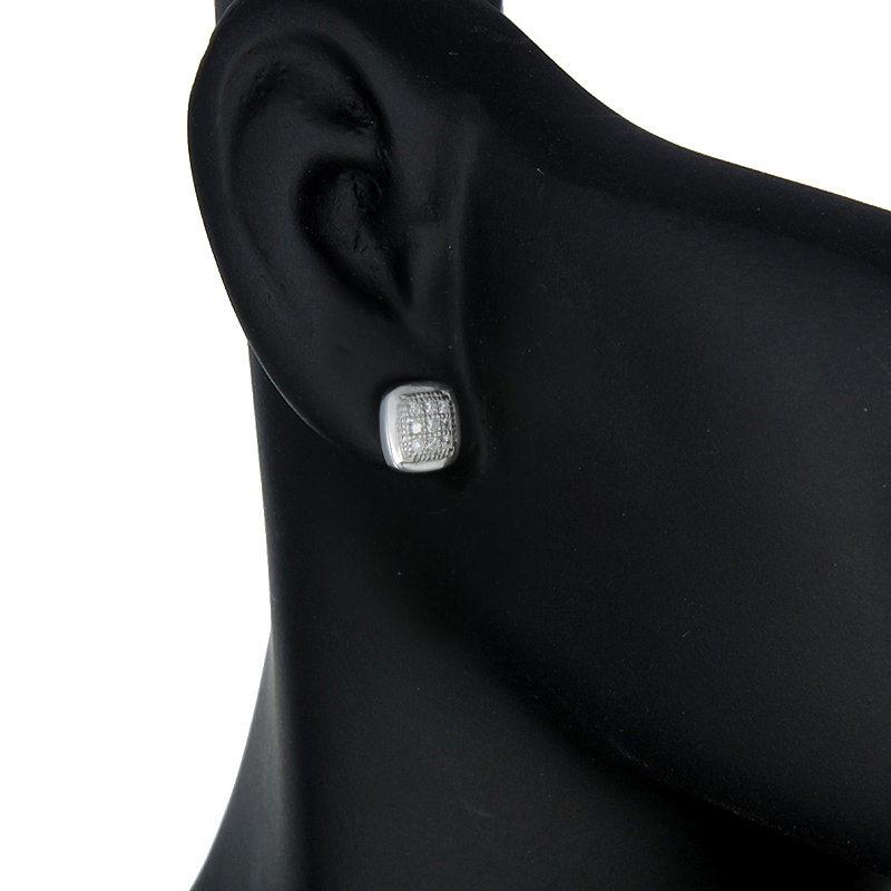 ต่างหูเงินแท้925ประดับเพรชแท้สวิส