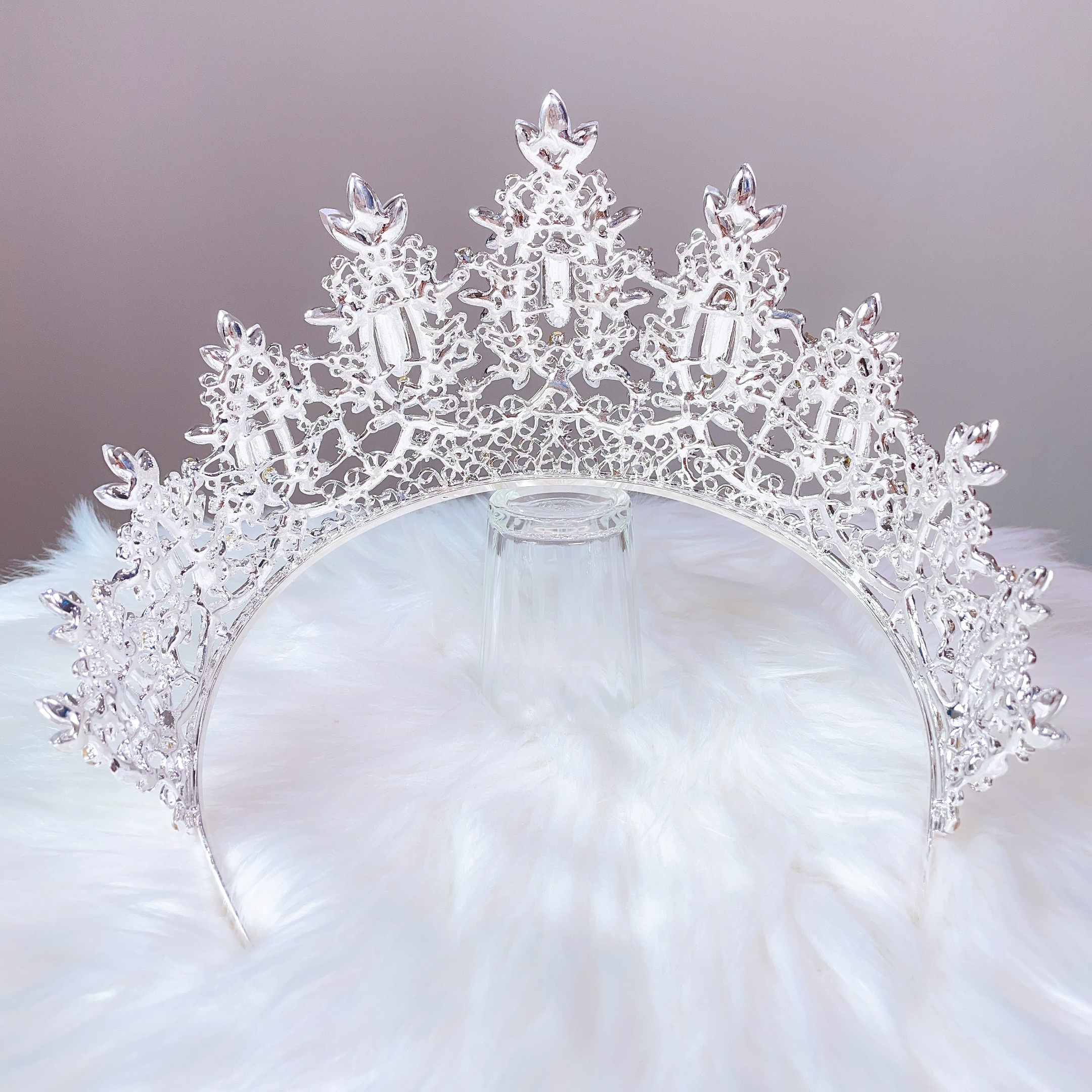 (พร้อมส่ง) เทียร่า 394 สีเงิน มงกุฎนางงาม มงกุฎเจ้าสาว มงกุฎเพชร งานพรีเมี่ยม สินค้าพร้อมส่งจากไทย