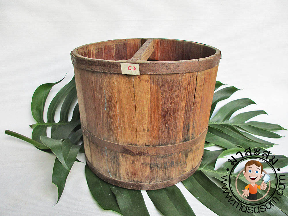 ถังไม้ตวงข้าวโบราณขนาด 20 ลิตรC3