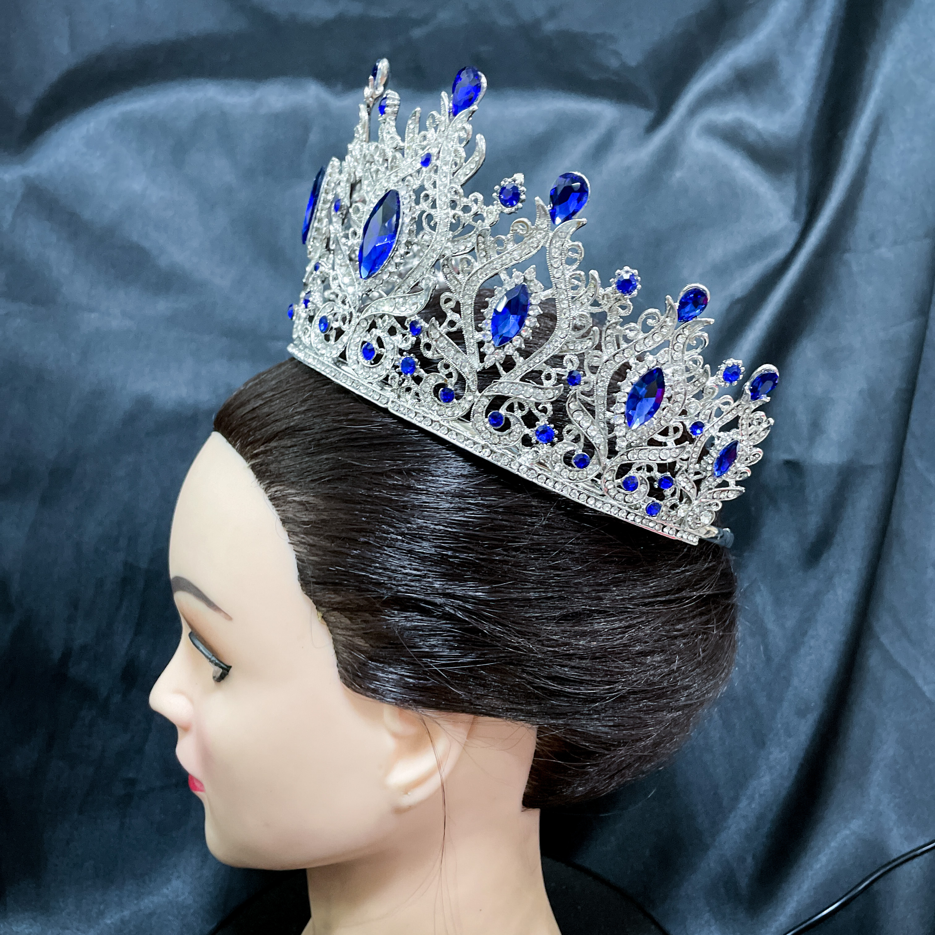 (พร้อมส่งจากไทย) มงกุฏ 096 สีน้ำเงิน มงกุฎนางงาม มงกุฎเพชร มงกุฎประกวด สินค้าพร้อมส่ง ไม่ต้องรอนาน งานพรีเมี่ยม