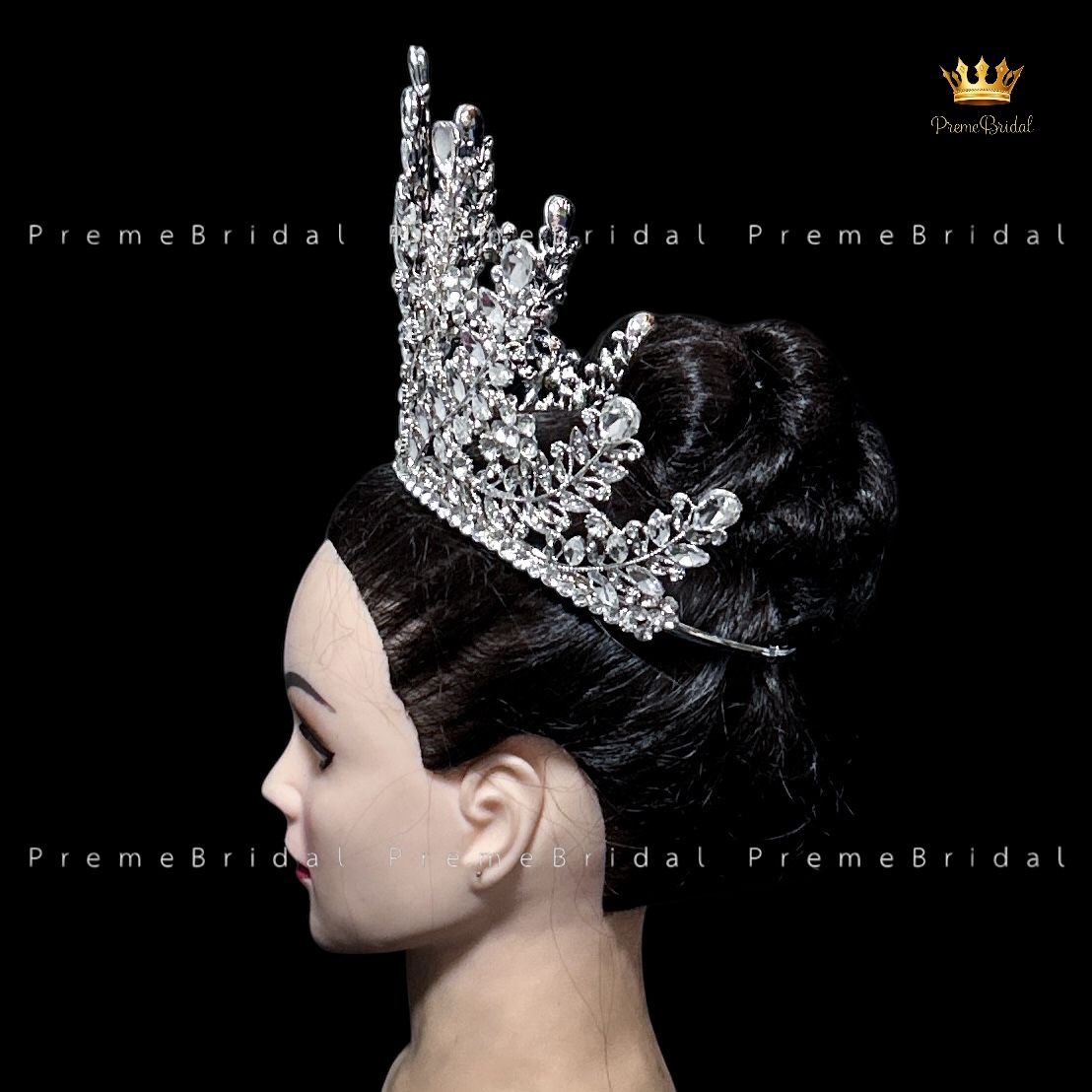 (พร้อมส่งจากไทย) มงกุฏ 132 สีเงิน ขนาดใหญ่ไซส์นางงาม งานสวย รุ่นฐานกลม ส่งด่วน ส่งจาก จ.อุบลราชธานี