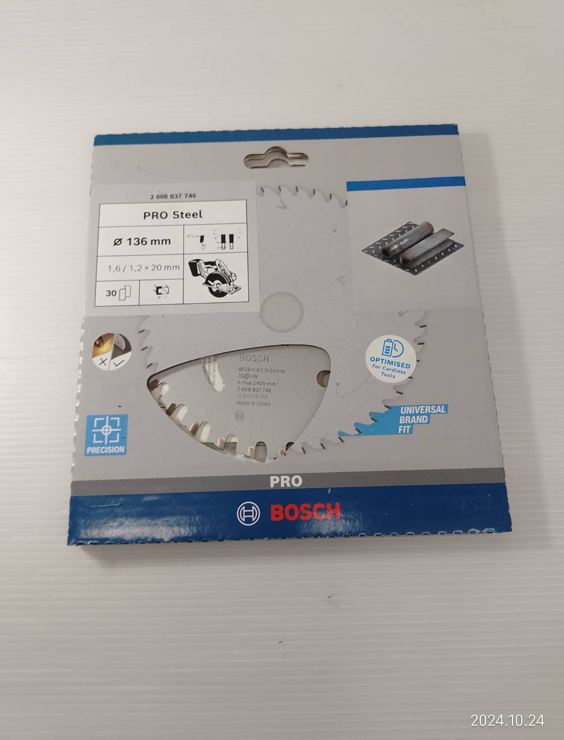 ใบเลื่อยตัดเหล็ก 5"x30T BOSCH #2608837746
