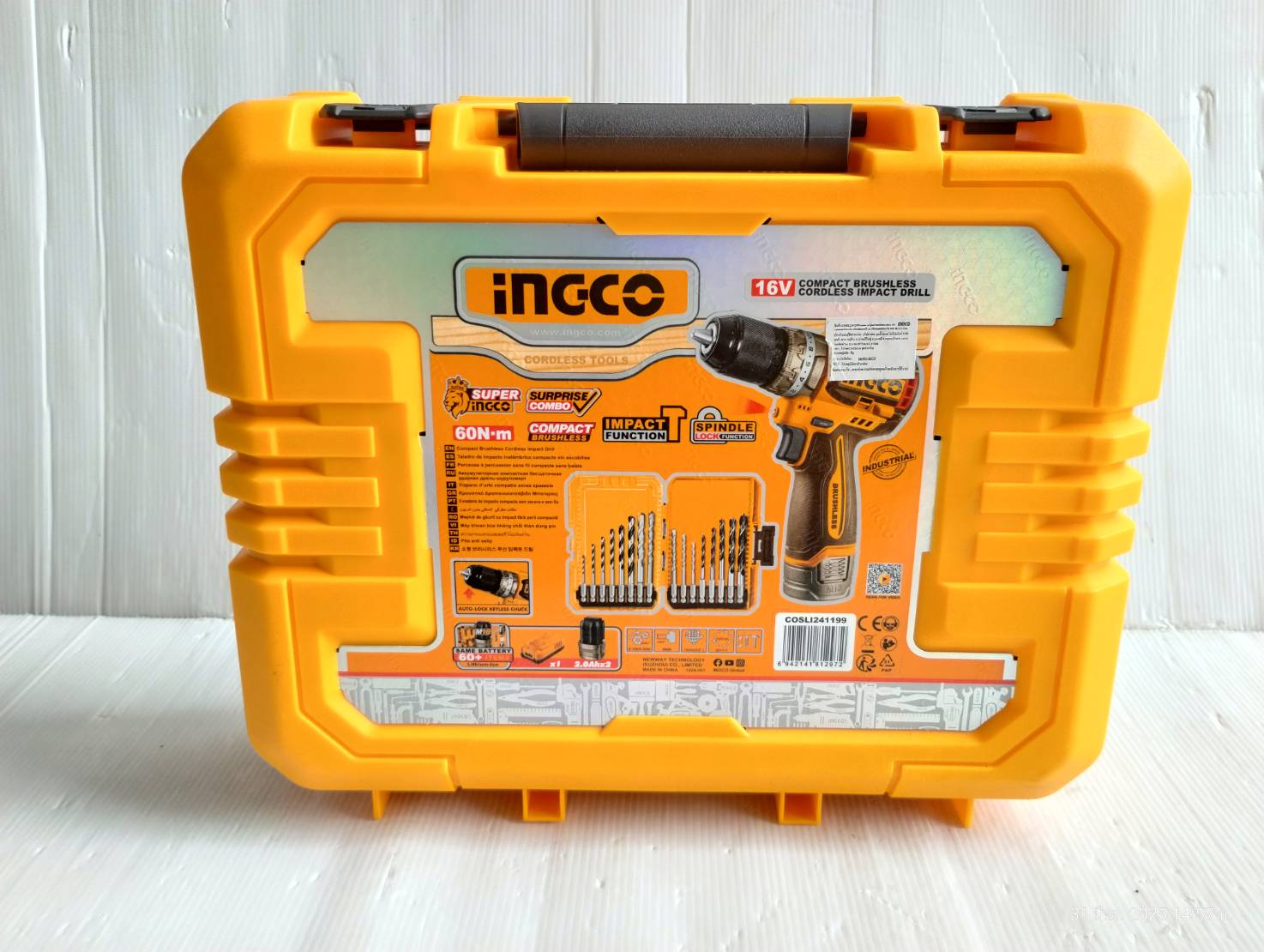 ชุดสว่านกระแทก16V +ชุดดอกไขควง COSLI241199 INGCO