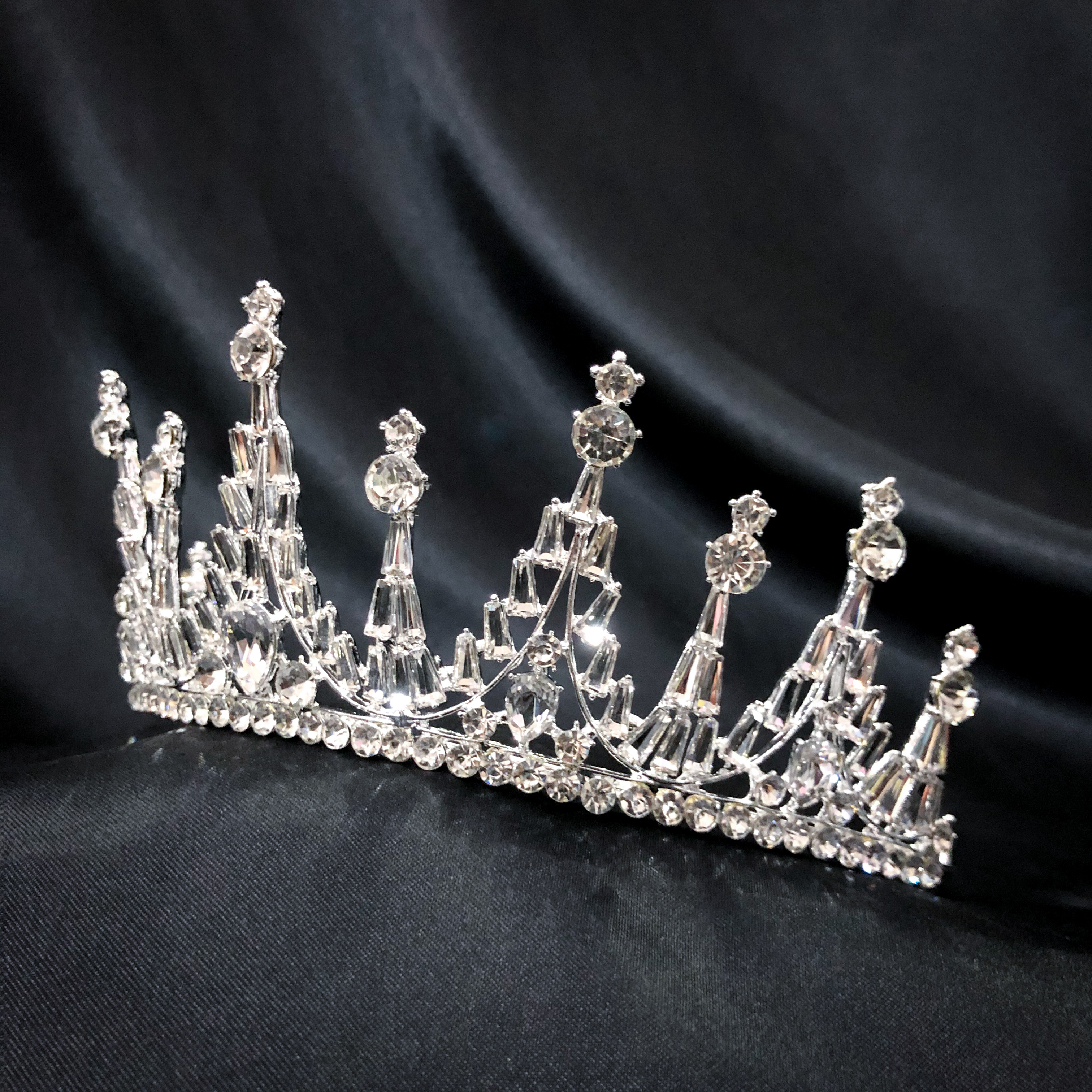 (พร้อมส่ง) เทียร่า 280 สีเงิน มงกุฎนางงาม มงกุฎเจ้าหญิง งานสวย ปราณีต QCเพชรทุกเม็ด สินค้าพร้อมส่งจากไทย