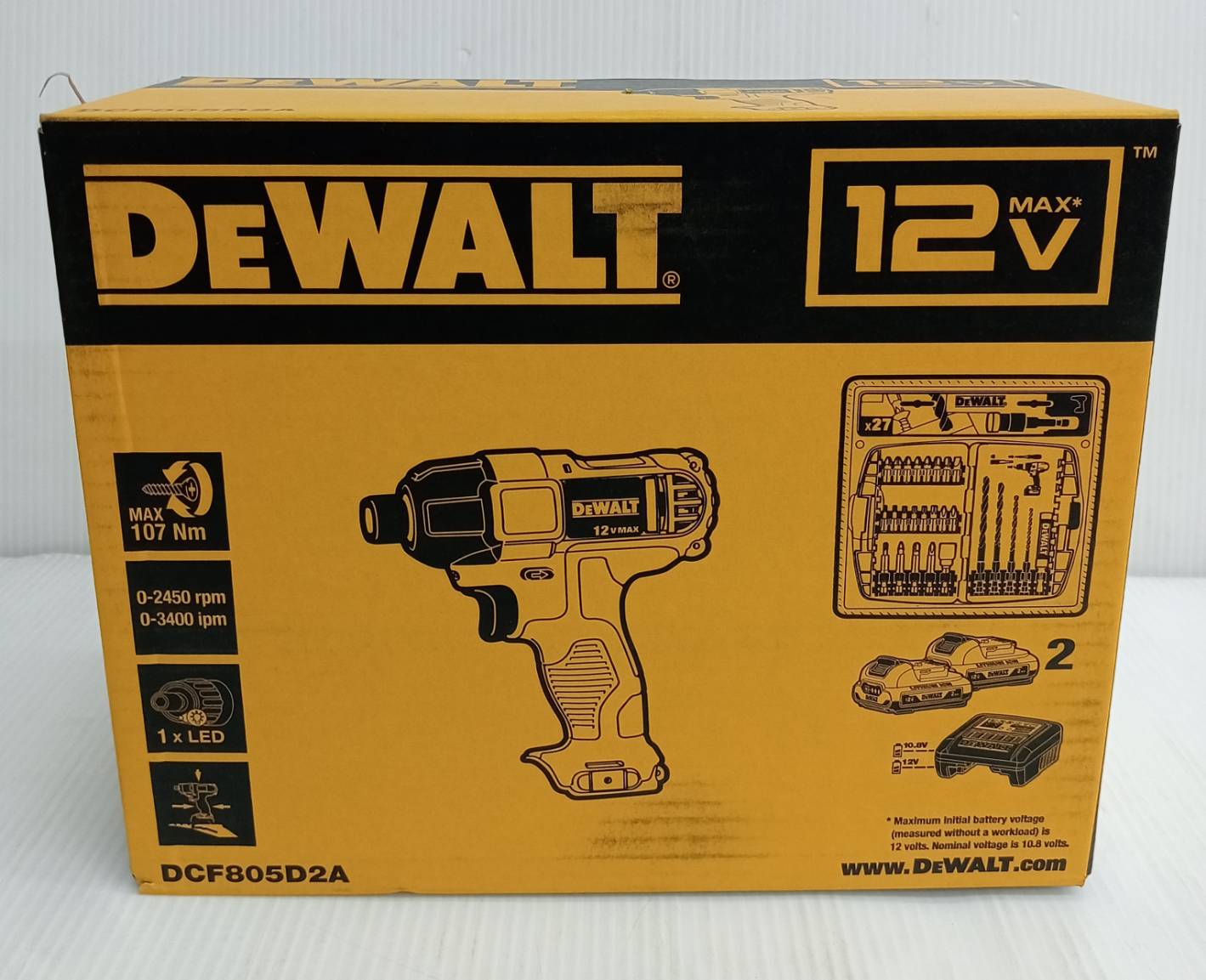 สว่านไร้สาย 12V ขนาด 6.35 มม. DCF805D2A-B1 DEWALT