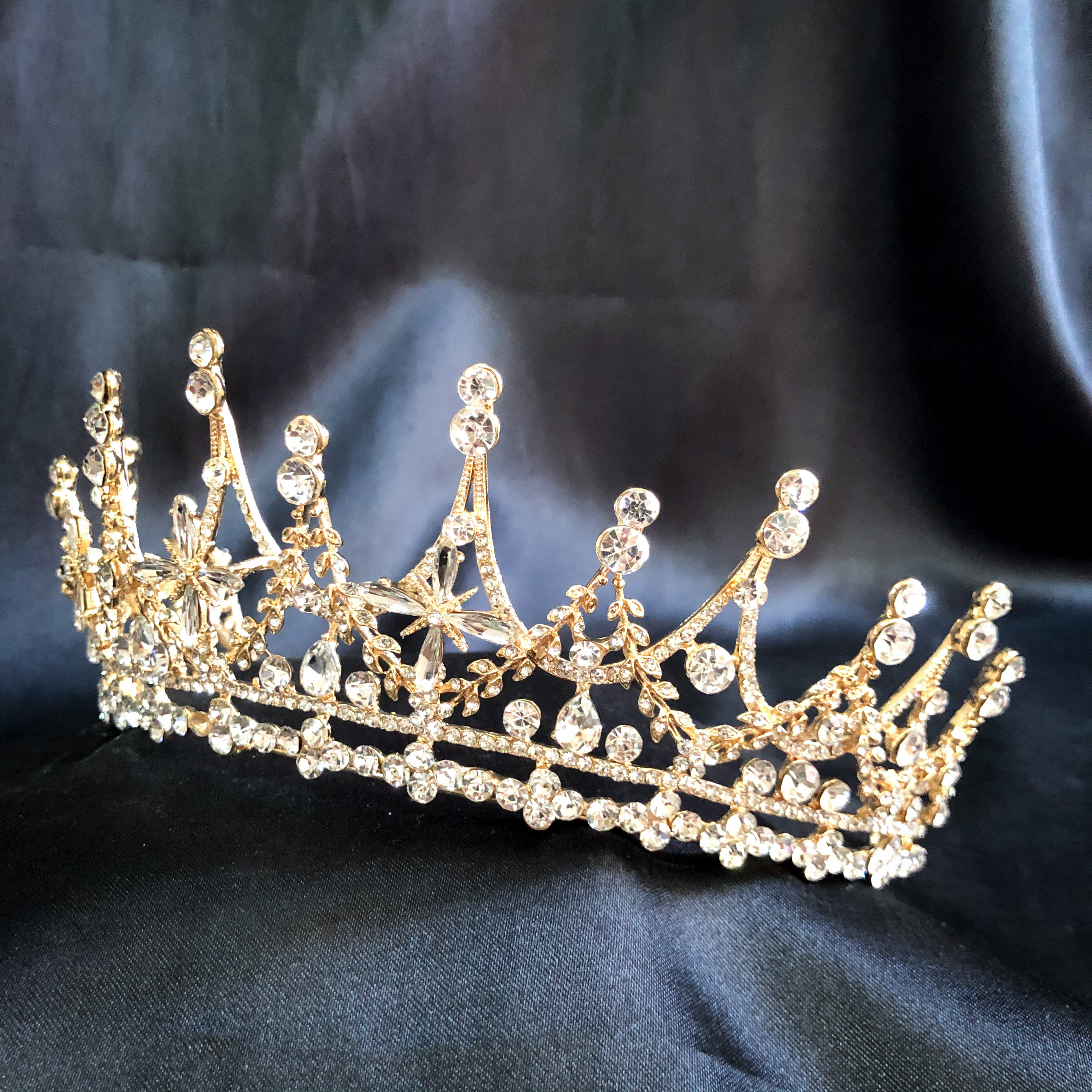 (พร้อมส่ง) เทียร่า 295 สีทอง มงกุฎนางงาม มงกุฎเจ้าหญิง งานสวย ปราณีต QCเพชรทุกเม็ด สินค้าพร้อมส่งจากไทย