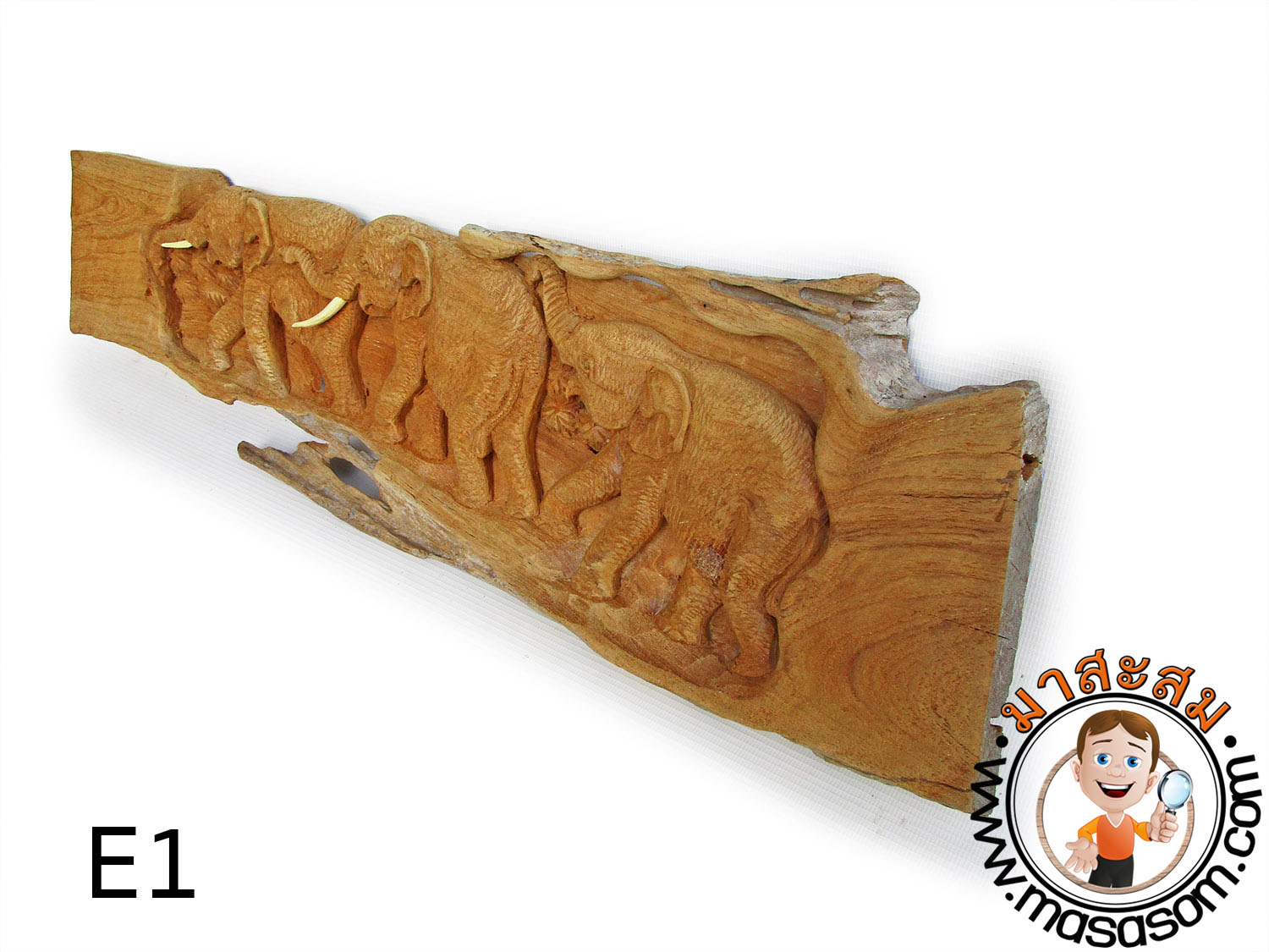 ช้างไม้สักแกะสลัก