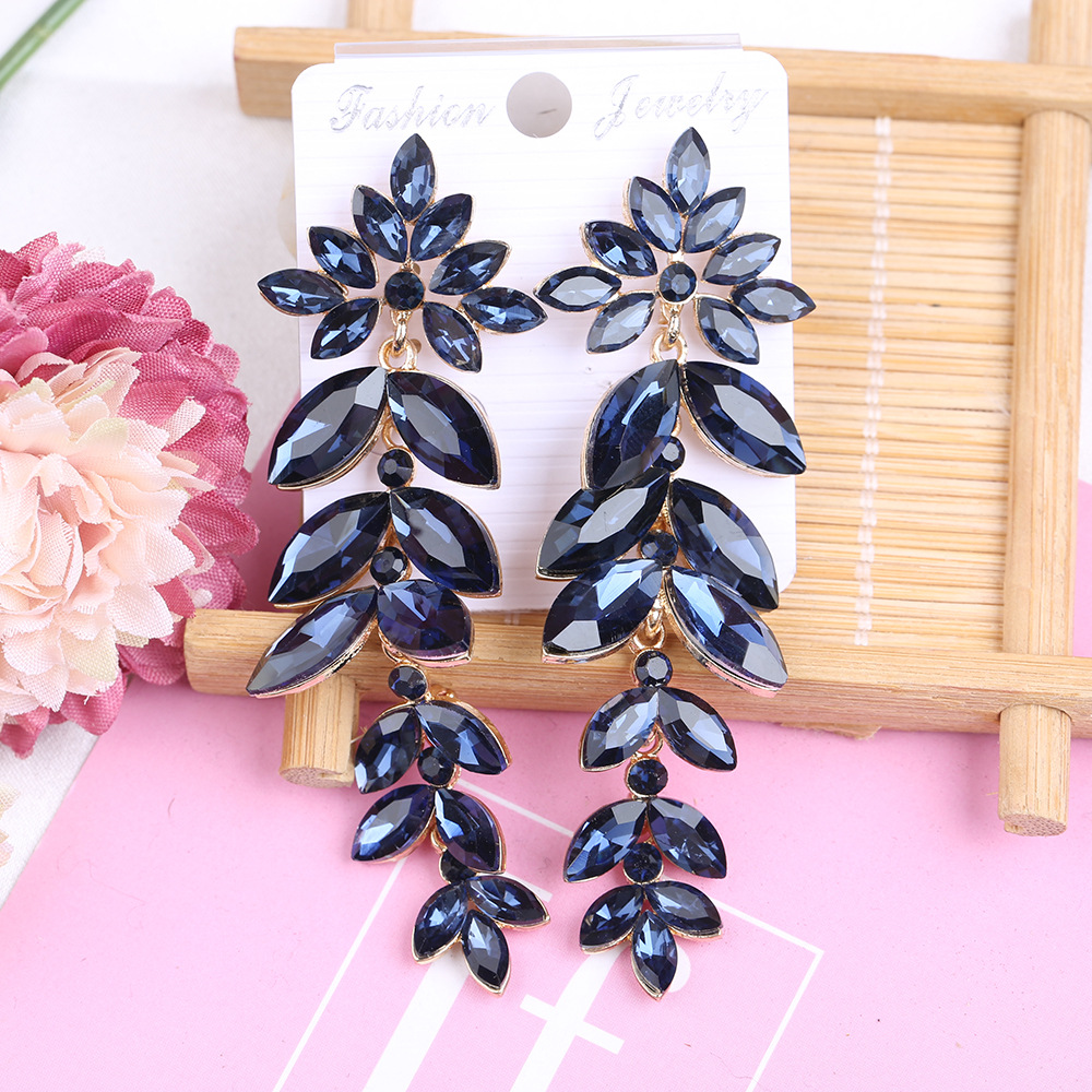 (พร้อมส่ง) ต่างหู 160 (เข็ม) สีน้ำเงิน