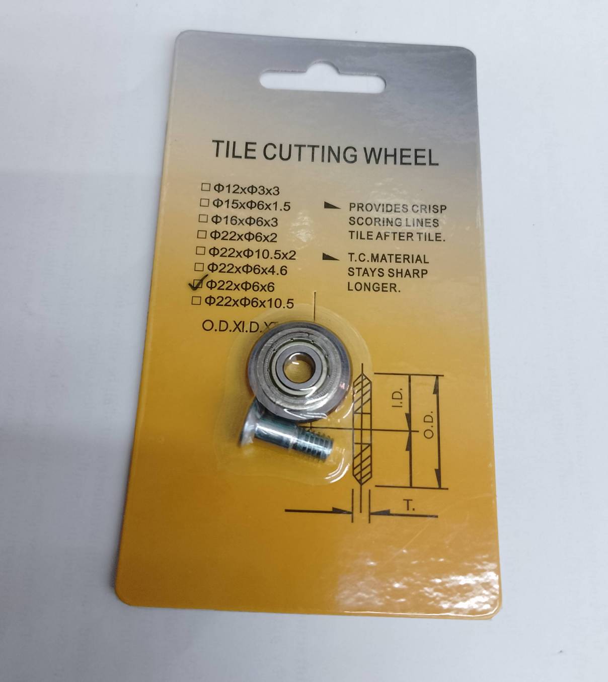 ลูกตัดกระเบื้อง 22X6X6mm สำหรับแท่นตัดกระเบื้องรุ่น 8102E-5B ,8106C-3L