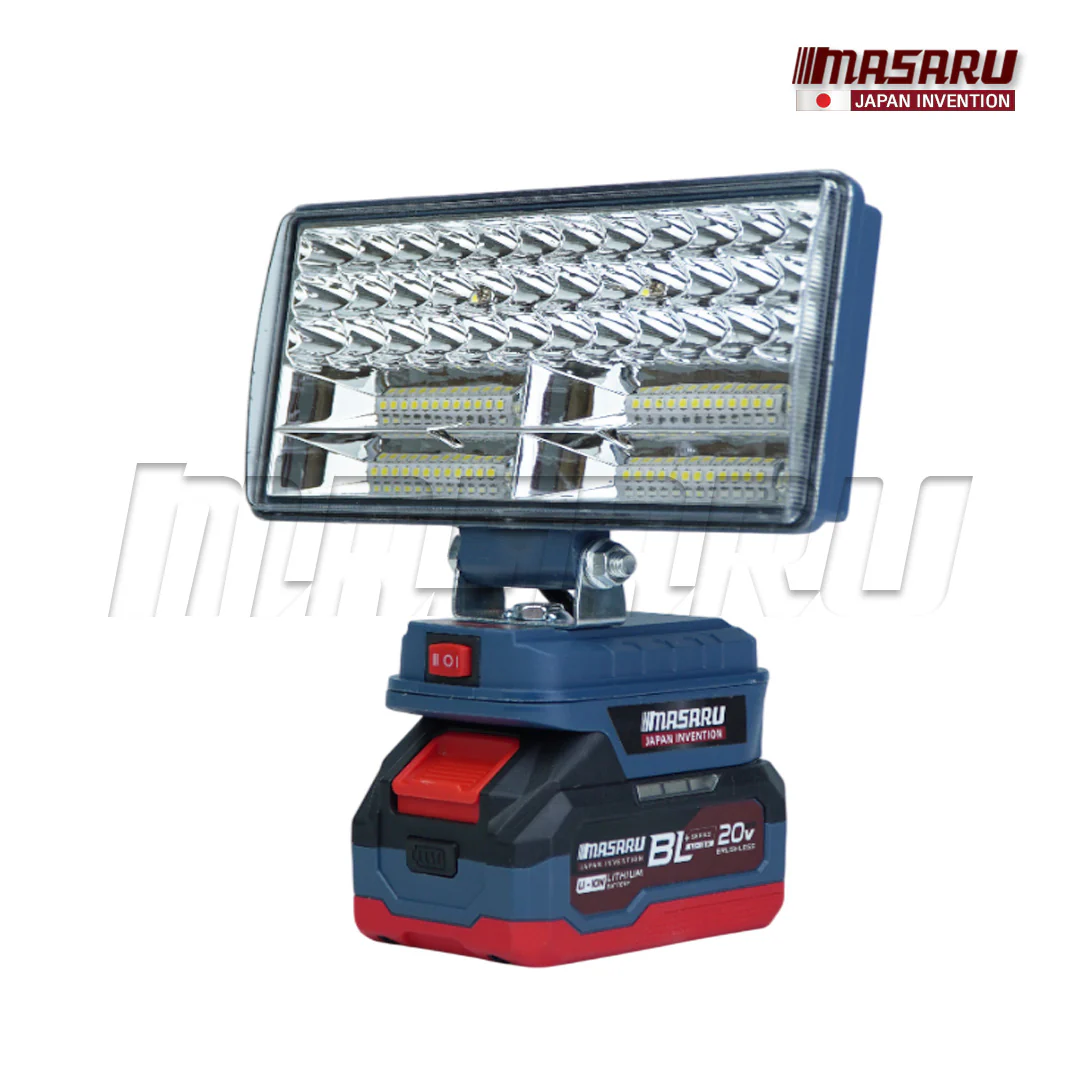 Masaru ไฟสปอร์ตไลท์ไร้สาย 8 นิ้ว 20V รุ่น SCLF-905 ปรับแสงได้ 2 ระดับ 90W สำหรับทำงานกลางคืน