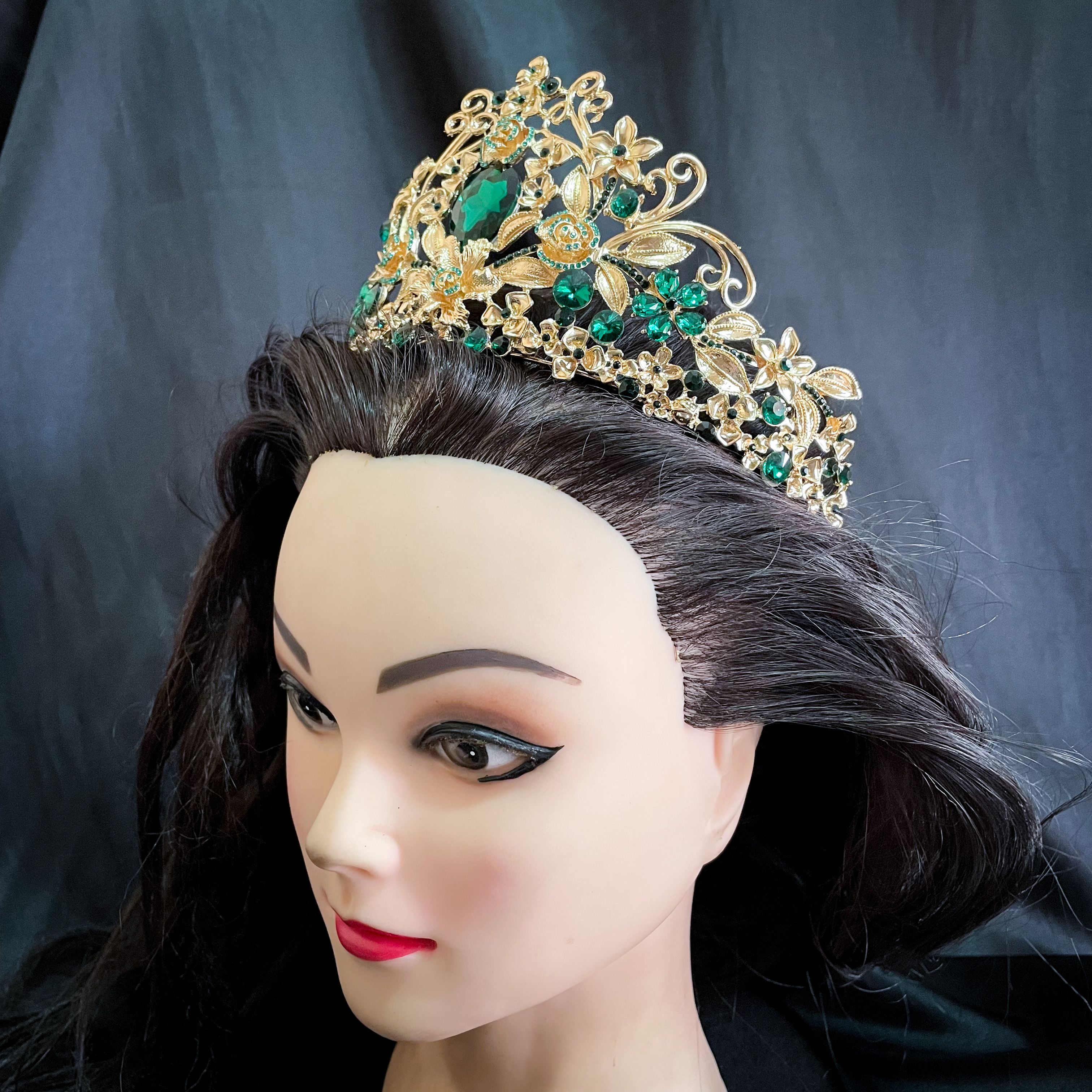 (พร้อมส่ง) เทียร่า 316 สีเขียว เทียร่า มงกุฎนางงาม งานสวย QC เพชรทุกเม็ด