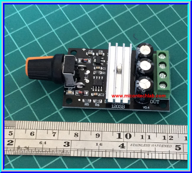 1x แผงวงจรควบคุมความเร็วมอเตอร์ 6-28Vdc 3A (PWM DC Motor Speed Control)