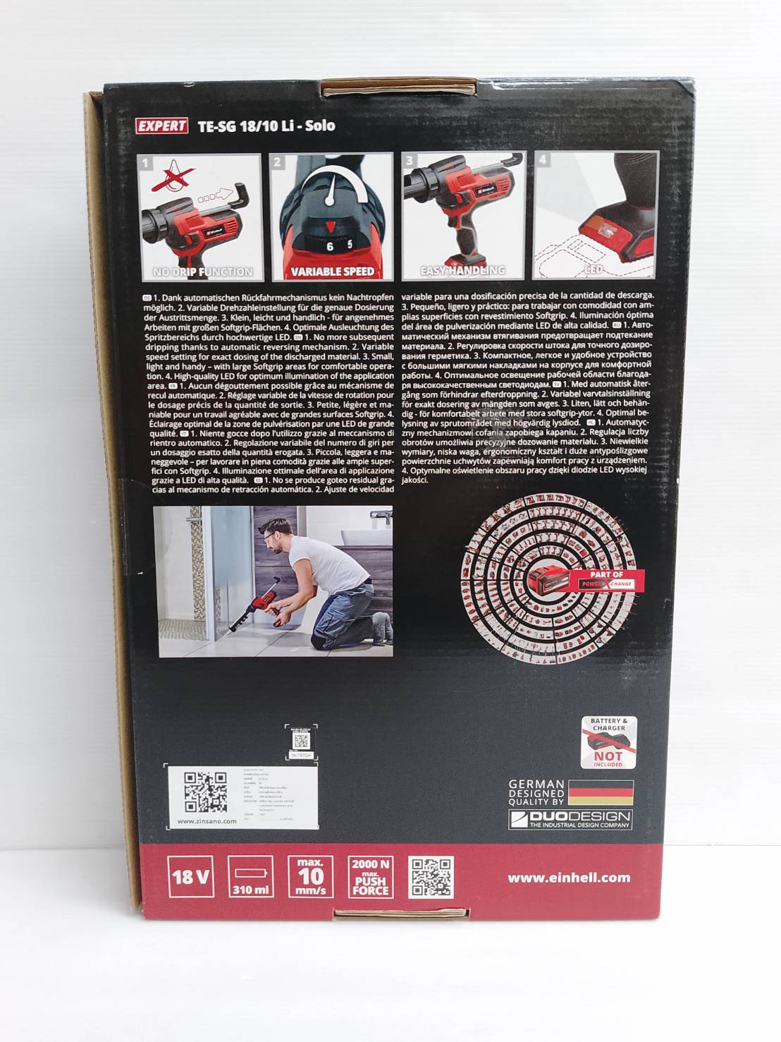 EINHELL ปืนยิงซิลิโคน18V TE-SG 18/10 Li (ตัวเปล่า) (A4522252)
