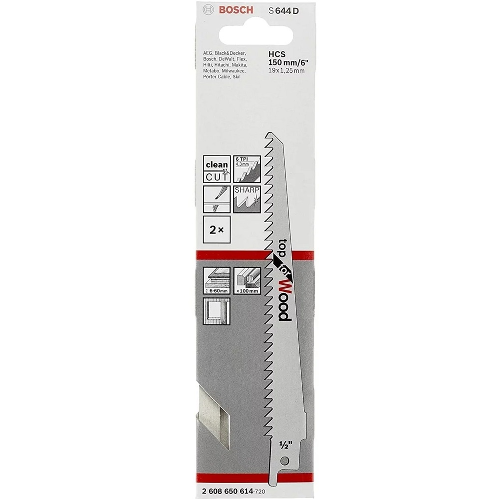 ใบเซเบอร์ S644D BOSCH 2608650614