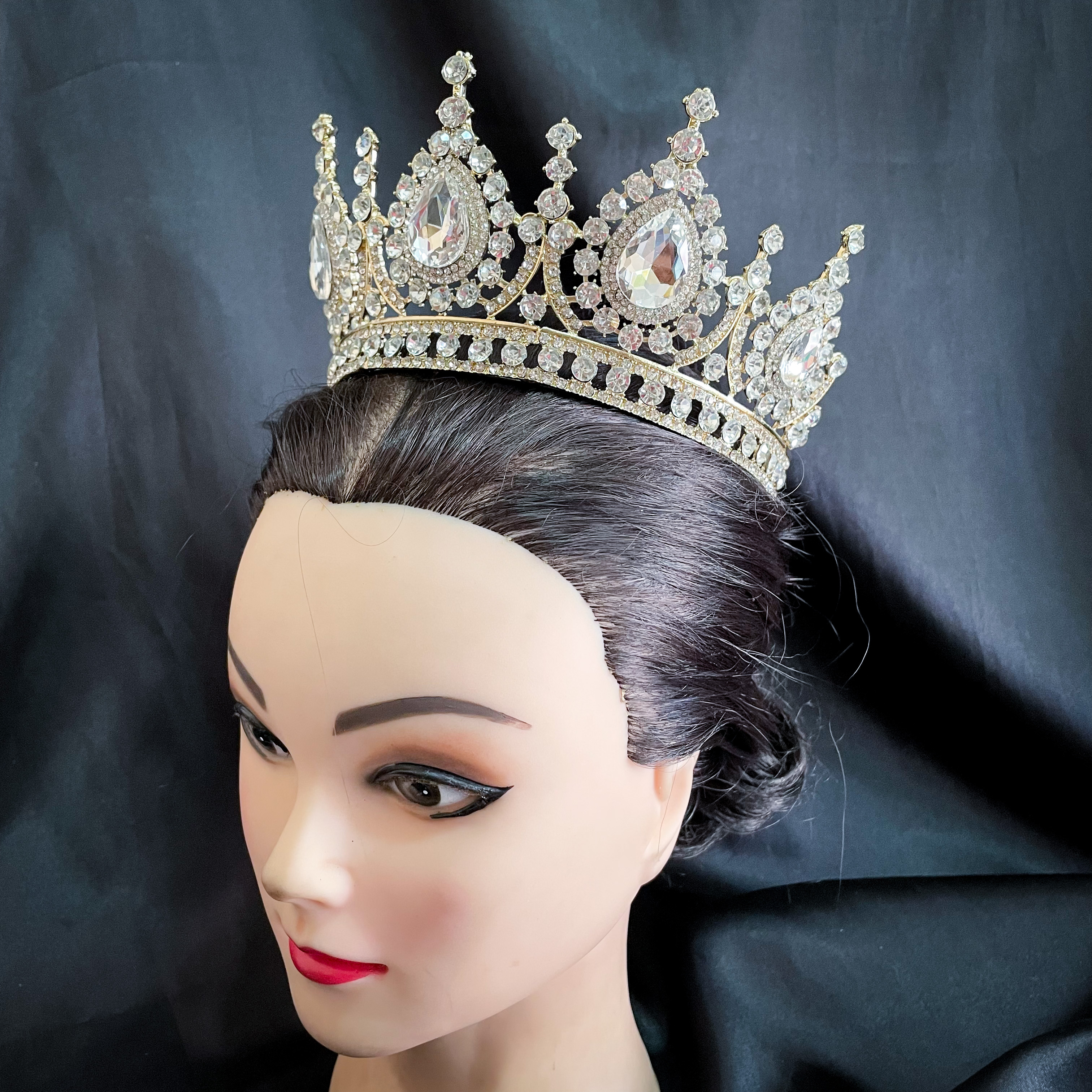 (พร้อมส่ง) เทียร่า 282 สีทอง มงกุฎนางงาม มงกุฎเจ้าหญิง งานสวย ปราณีต QCเพชรทุกเม็ด สินค้าพร้อมส่งจากไทย