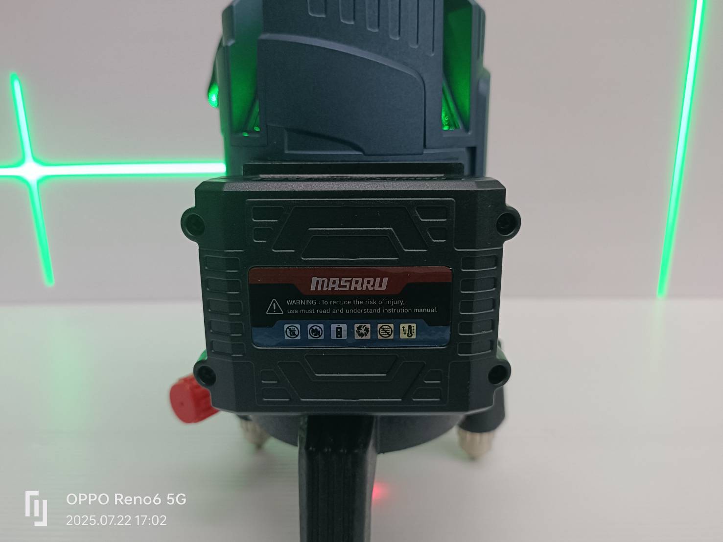 MASARU SMLG-330 เครื่องวัดระดับเลเซอร์แบบแสงสีเขียว 5 เส้น 3.7V (ไม่รวมขาตั้ง)