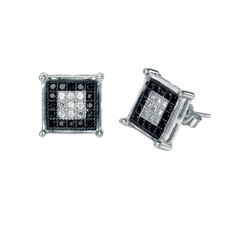 ต่างหูเงินแท้925ประดับเพรชแท้สวิส