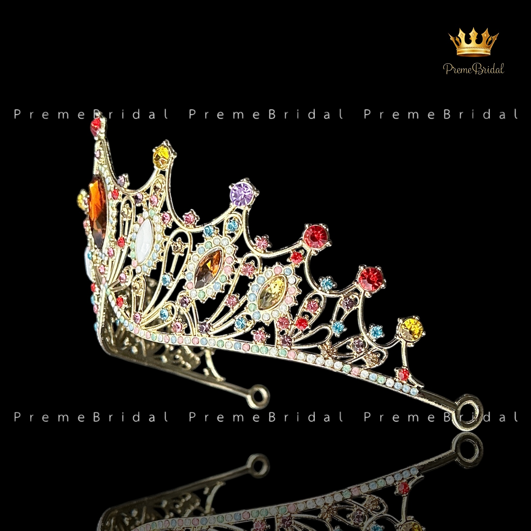 (พร้อมส่ง) เทียร่า 303 พลอยรวมสี มงกุฎนางงาม งานสวย ปราณีต QCเพชรทุกเม็ด สินค้าพร้อมส่งจากไทย