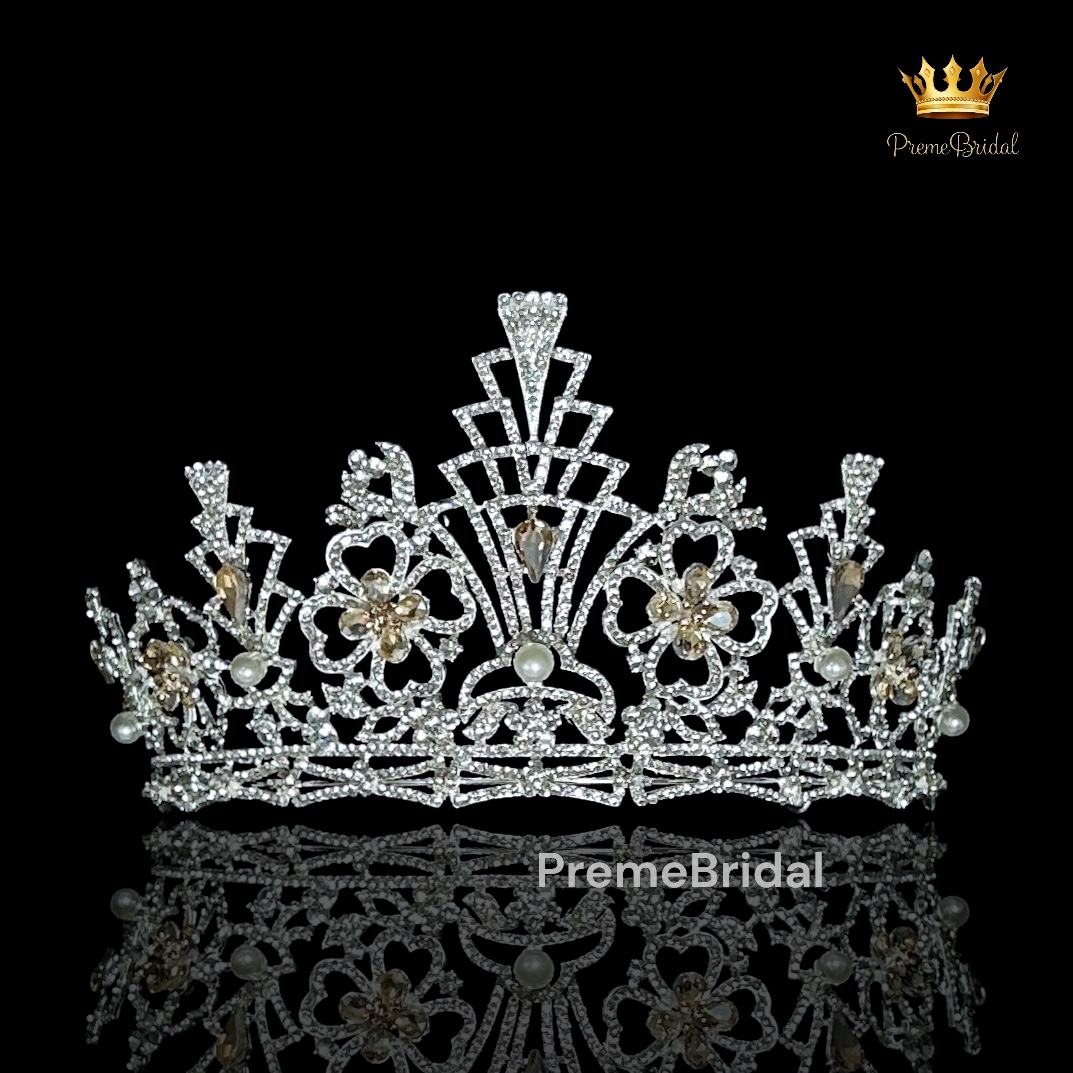 (พร้อมส่ง) เทียร่า 424 มงกุฎเพชร ครึ่งหัว Miss Universe Myanmar 2020 งานสวย ปราณีต QCเพชรทุกเม็ด สินค้าพร้อมส่งจากไทย